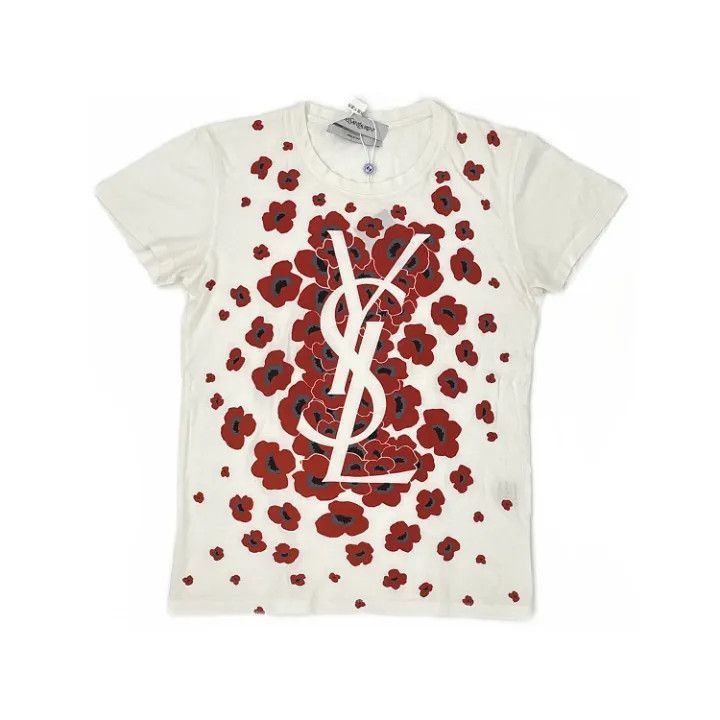 Saint Laurent Paris Saint Laurent Casual Floral Print Short Sleeve T-Shirt-2507 Size US S / EU 44-46 / 1 - 7 Thumbnail