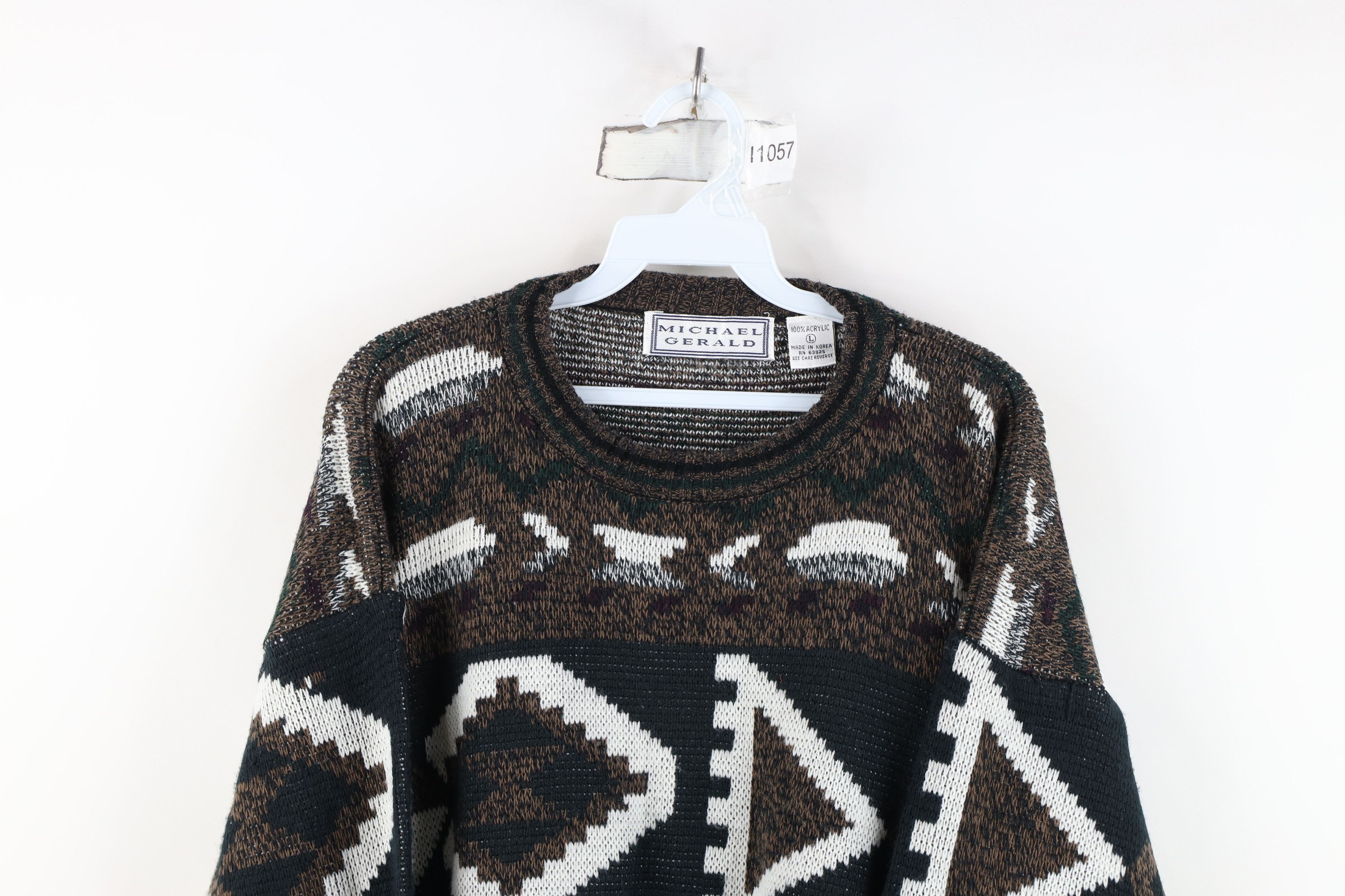 Vintage Vintage 90s Streetwear Southwestern Knit Crewneck Sweater Size US L / EU 52-54 / 3 - 2 Thumbnail