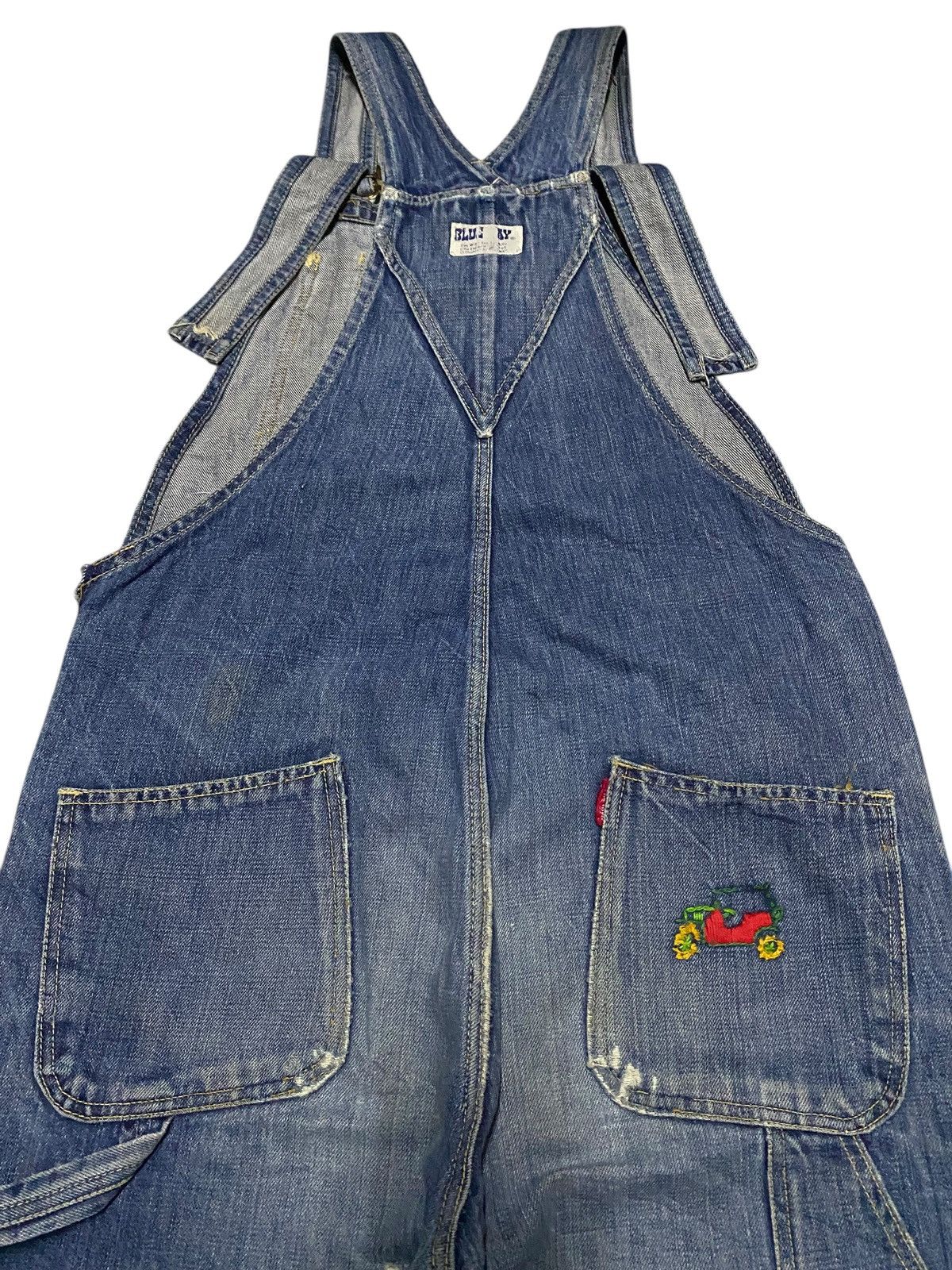 Blue Blue Japan Blue Way Distressed Baggy Overall Size US 33 - 4 Thumbnail
