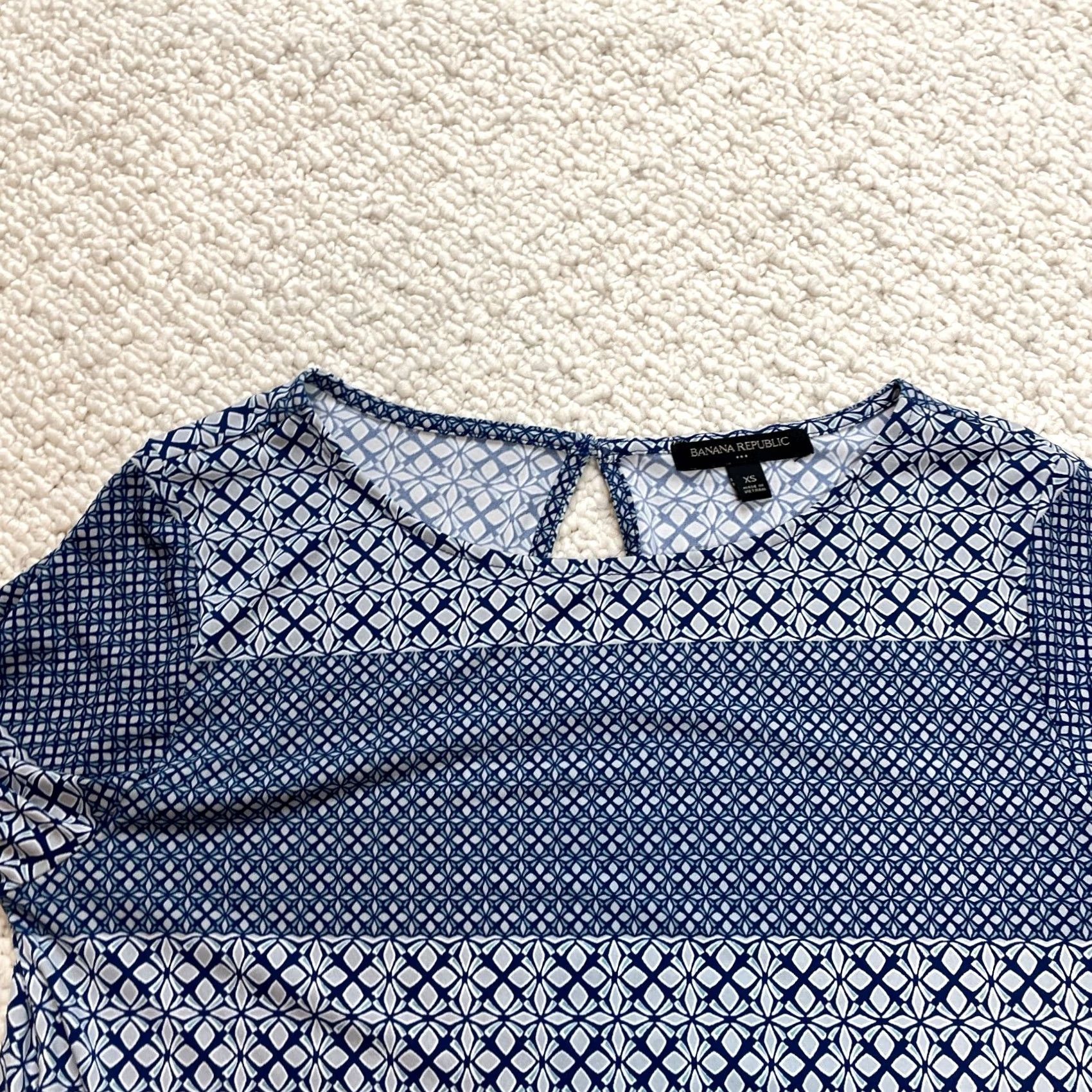 Banana Republic Banana Republic Dress Women XS Blue Striped Knee Length Long Sleeve A-Line Shirt Dress Business Casual Formal Workwear Year nothing Size XS / US 0-2 / IT 36-38 - 6 Thumbnail