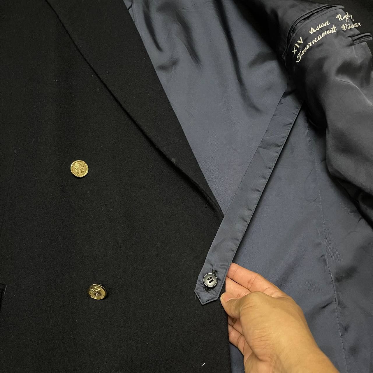 Takeo Kikuchi Vintage Takeo Kikuchi Signature Wool Double Breasted Coat Size US XXL / EU 58 / 5 - 6 Thumbnail