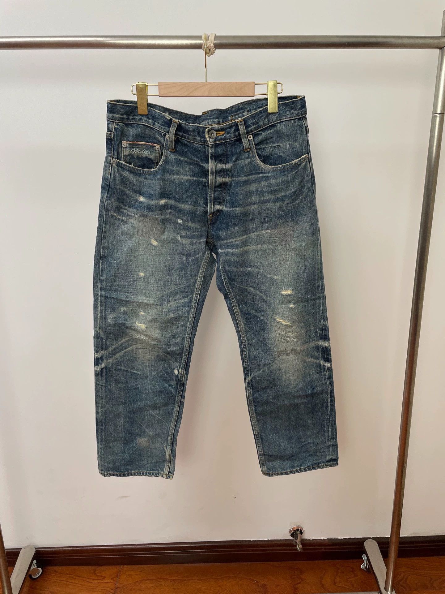 Madness Madness 17FW Oil Washed Rare OG Distressed Patch Pants Size US 34 / EU 50 - 1 Thumbnail