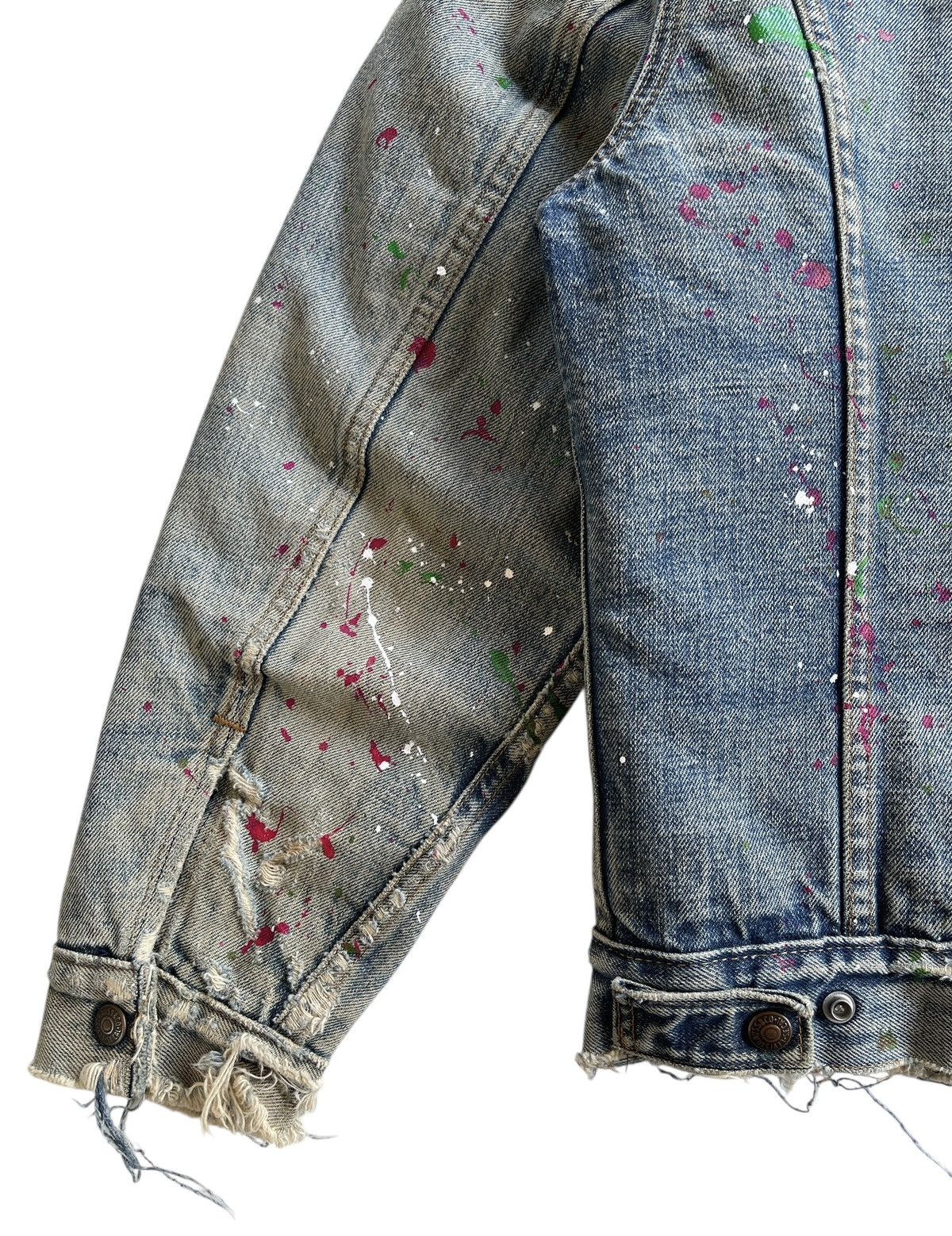 Levi's Vintage Clothing SICK❗️70s Levis Sherpa Paint Splatter Trucker Denim Jacket Size US S / EU 44-46 / 1 - 13 Thumbnail