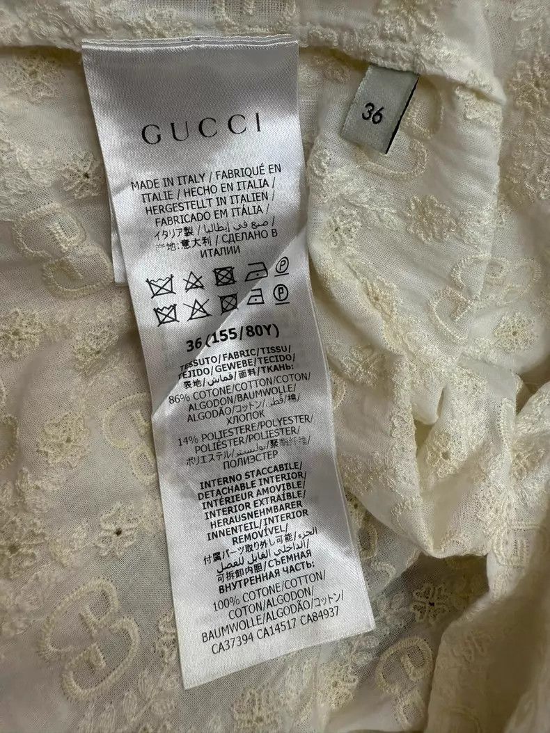 Gucci Gucci Beige full logo embroidery long-sleeved dress Size XS / US 0-2 / IT 36-38 - 4 Thumbnail