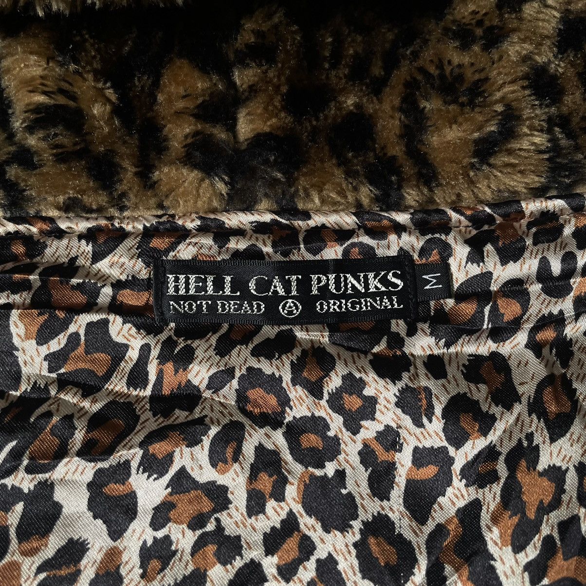 14th Addiction 🇯🇵 Hell Cat Punks Goa Asymmetrical Wool Jacket Leopard Fur Size S / US 4 / IT 40 - 13 Thumbnail