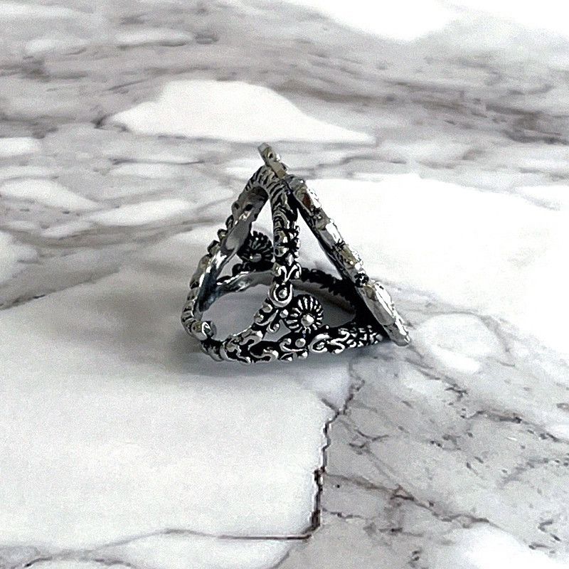 Gucci Gucci Mamont Crystal GG Doubling Ring Size ONE SIZE - 5 Thumbnail