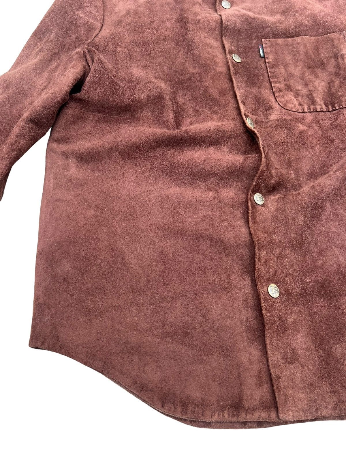 Leather Vintage FIGARO Paris Brown Sheepskin Suede Leather Shirt Size US M / EU 48-50 / 2 - 7 Thumbnail