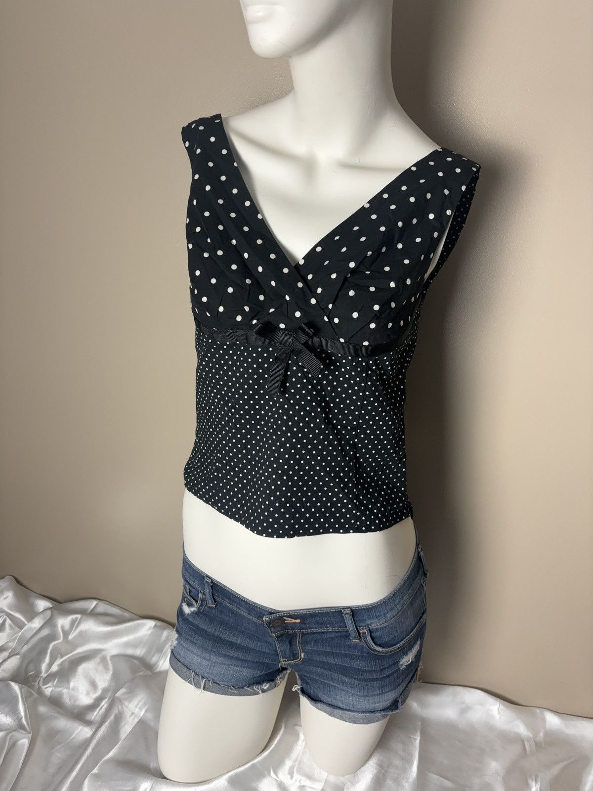 Vintage Polka Dot Printed Vintage Tank Top Size M / US 6-8 / IT 42-44 - 1 Thumbnail
