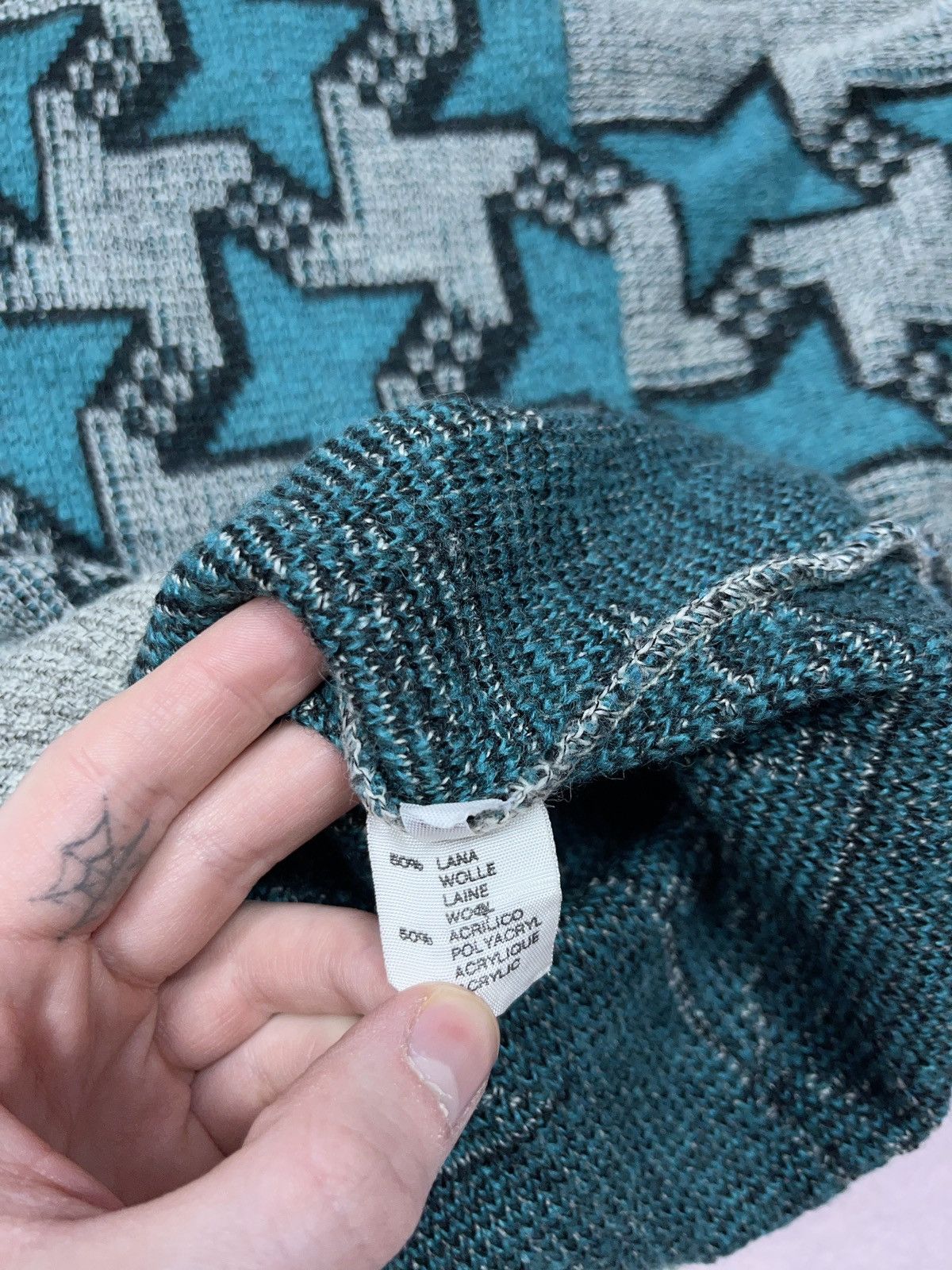 Japanese Brand × Vintage ➕ vintage funky 90s 00s y2k abstract sweater wool Size US M / EU 48-50 / 2 - 5 Thumbnail