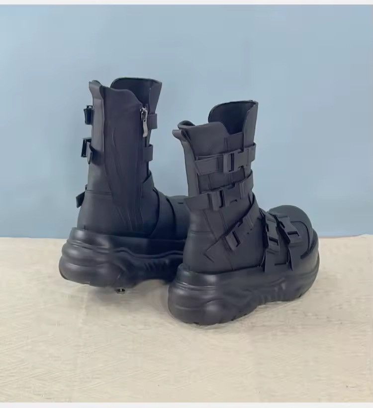Other Gothic Punk Trendy Platform Black Boots Size US 7.5 / IT 37.5 - 3 Thumbnail