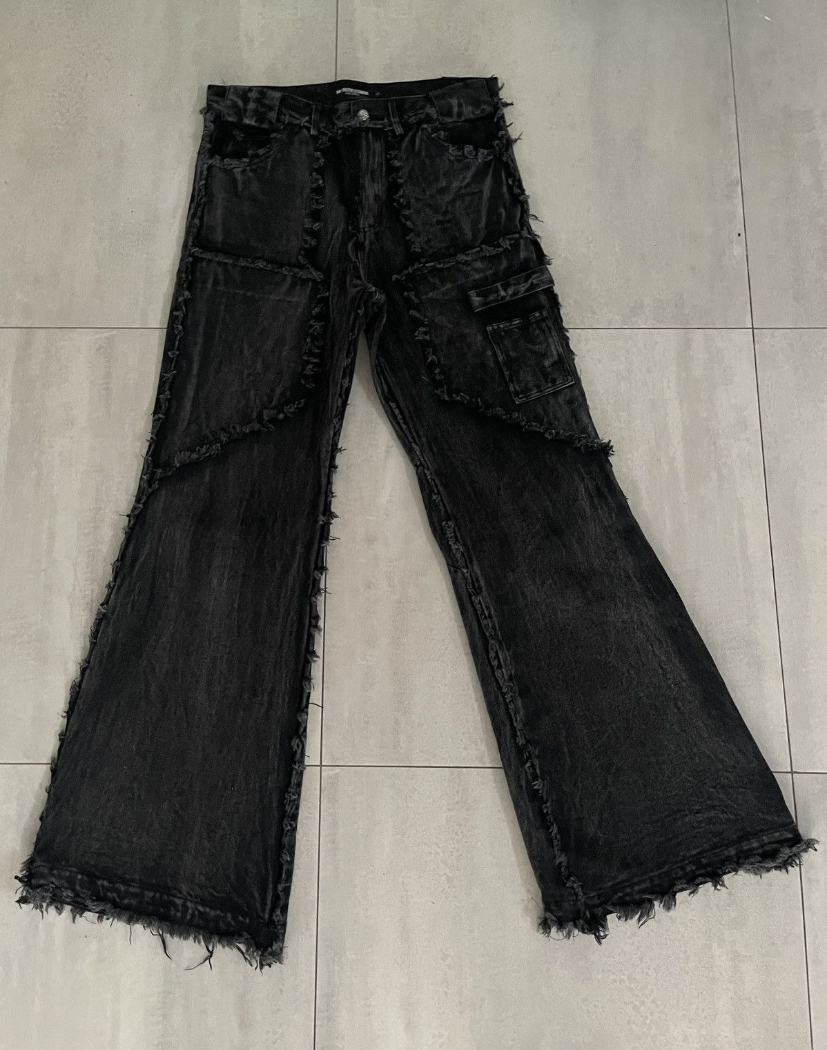 NO/FAITH STUDIOS FLARED DENIM 001 BLACK