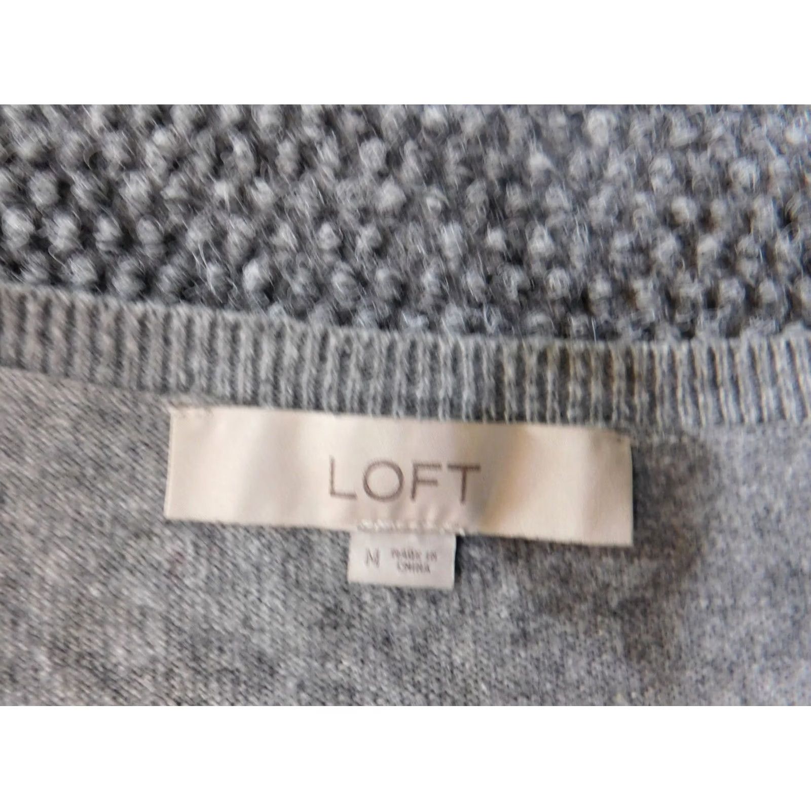 Loft LOFT Sweater Crew Neck Wool Cotton Floral Long Sleeve M Gray Womens Pullover Casual Modern Vintage No Size M / US 6-8 / IT 42-44 - 4 Thumbnail