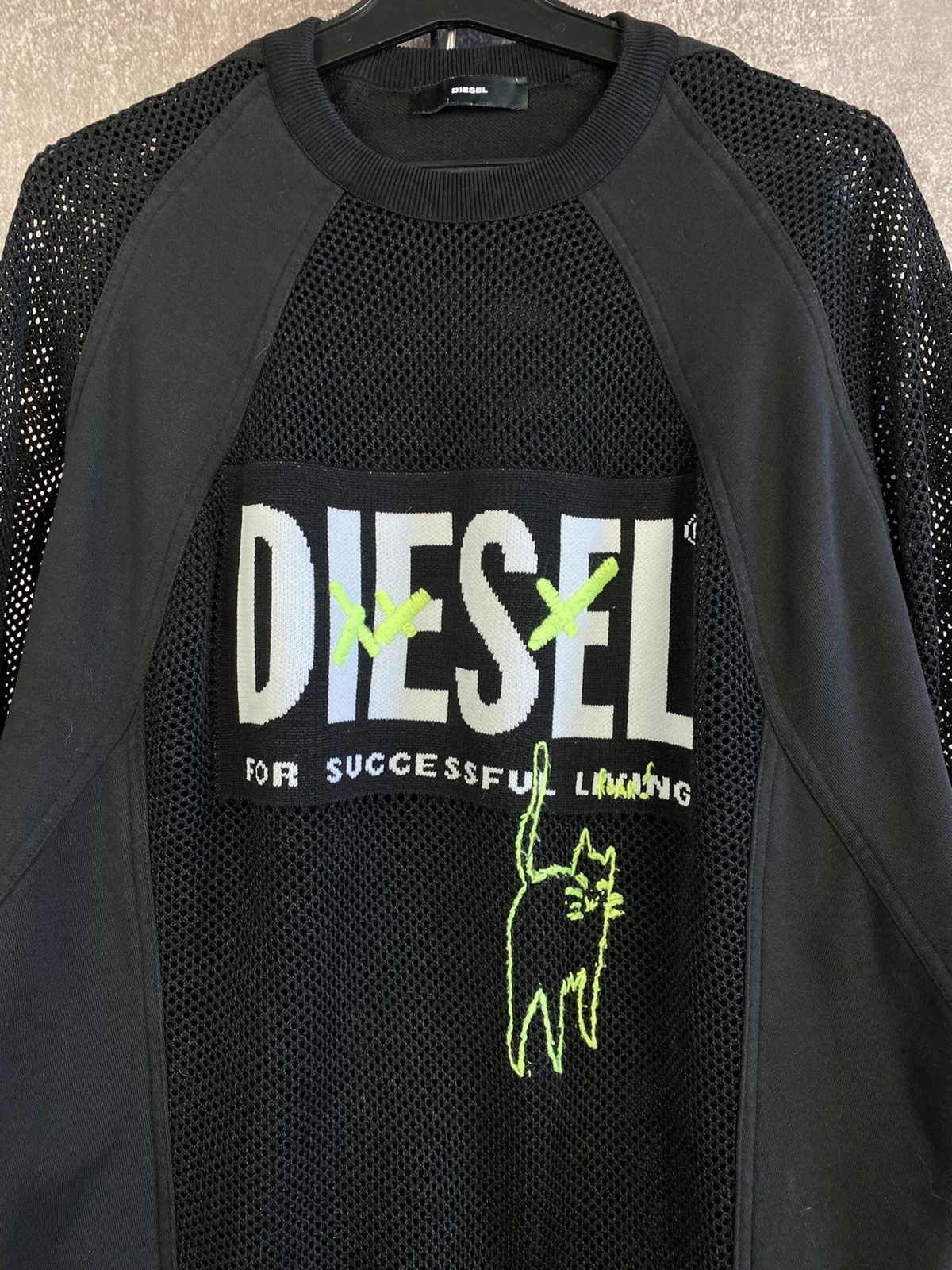 Diesel Y2K Diesel Vintage Mesh Details Sweatshirt Size XS / US 0-2 / IT 36-38 - 4 Thumbnail