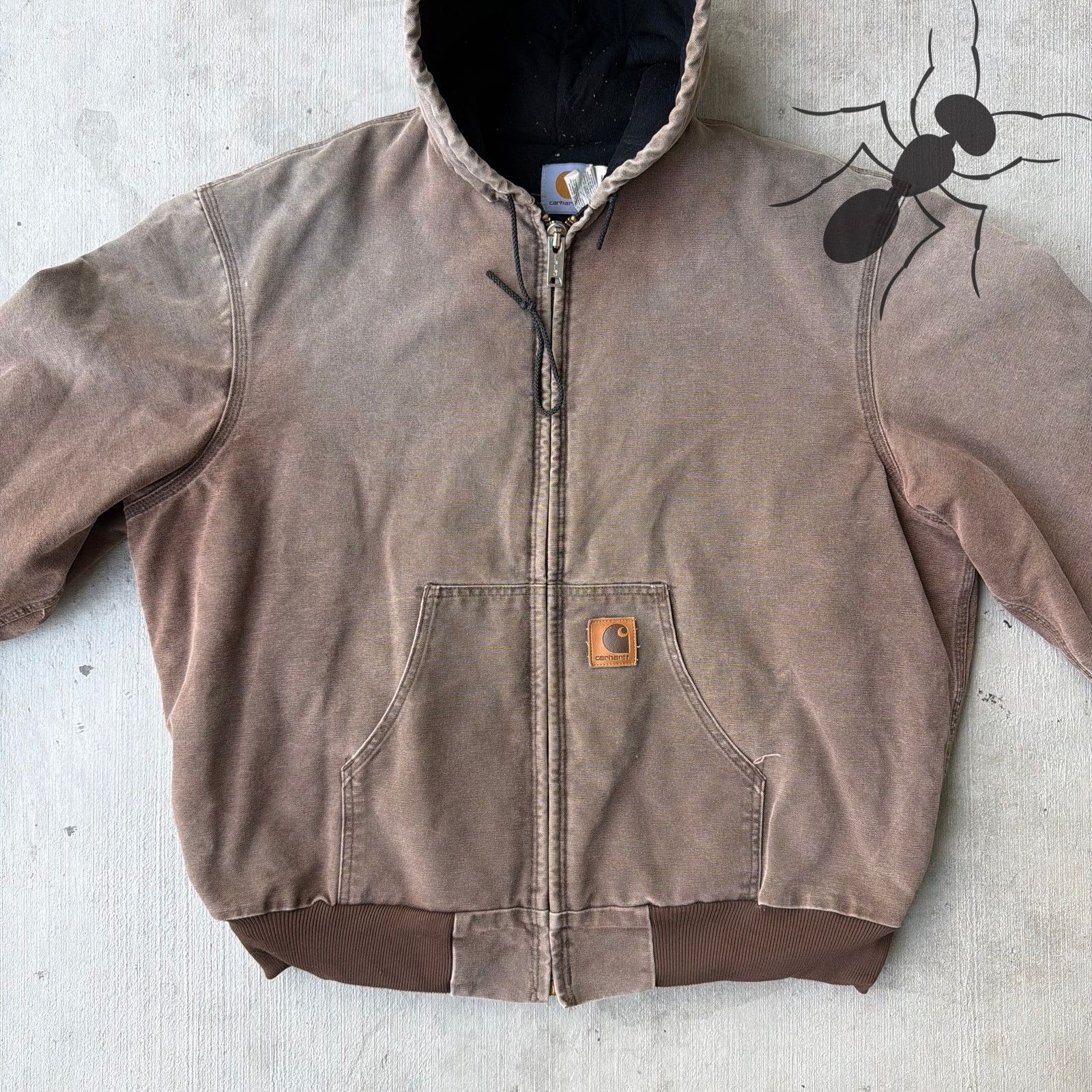 Carhartt × Vintage Vintage Carhartt J68 CHT brown hooded work wear jacket Size US XL / EU 56 / 4 - 3 Thumbnail
