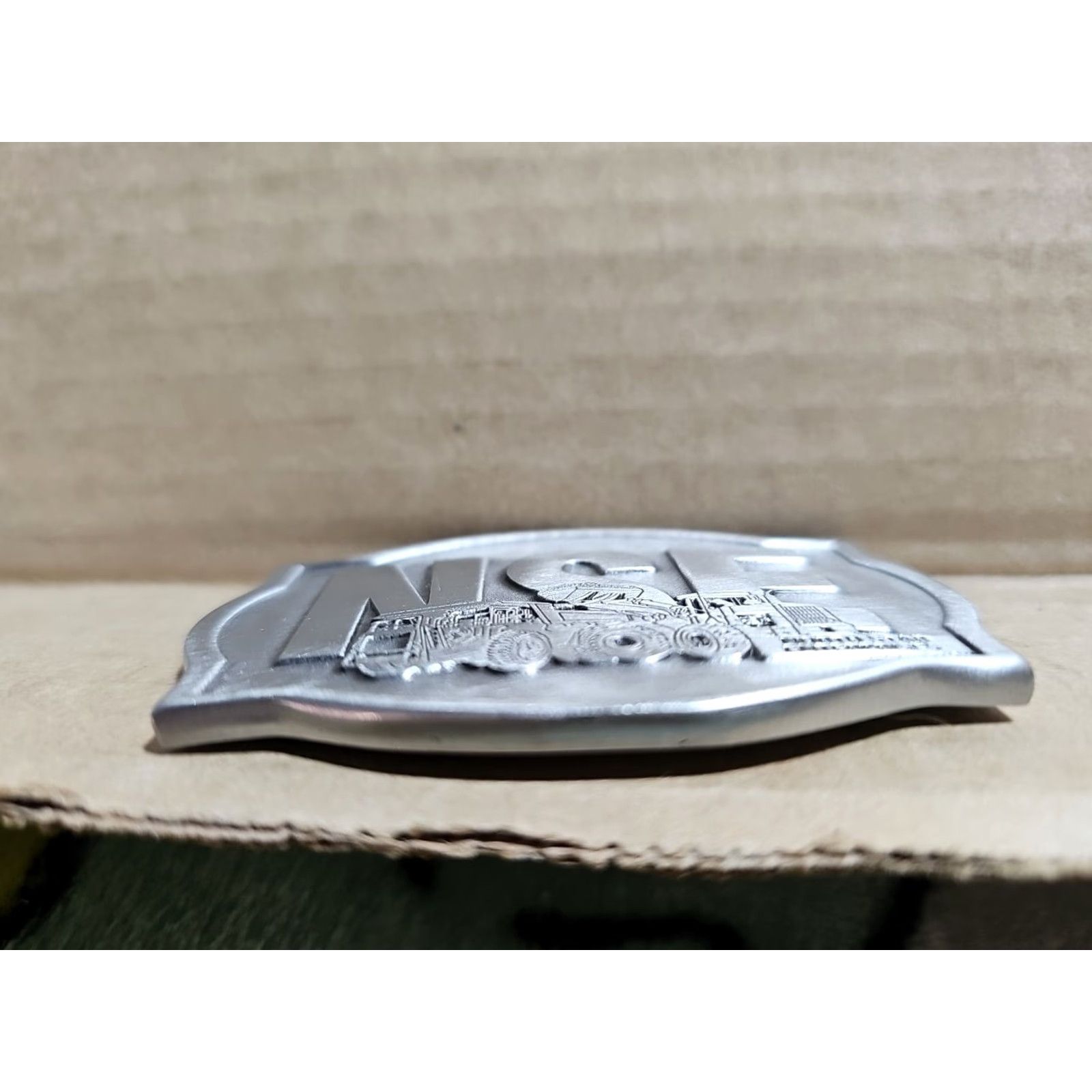 Vintage NORTH STAR ENTERPRISES Truck Belt Buckle Mens Metal Silver Construction Graphic Size ONE SIZE - 5 Thumbnail