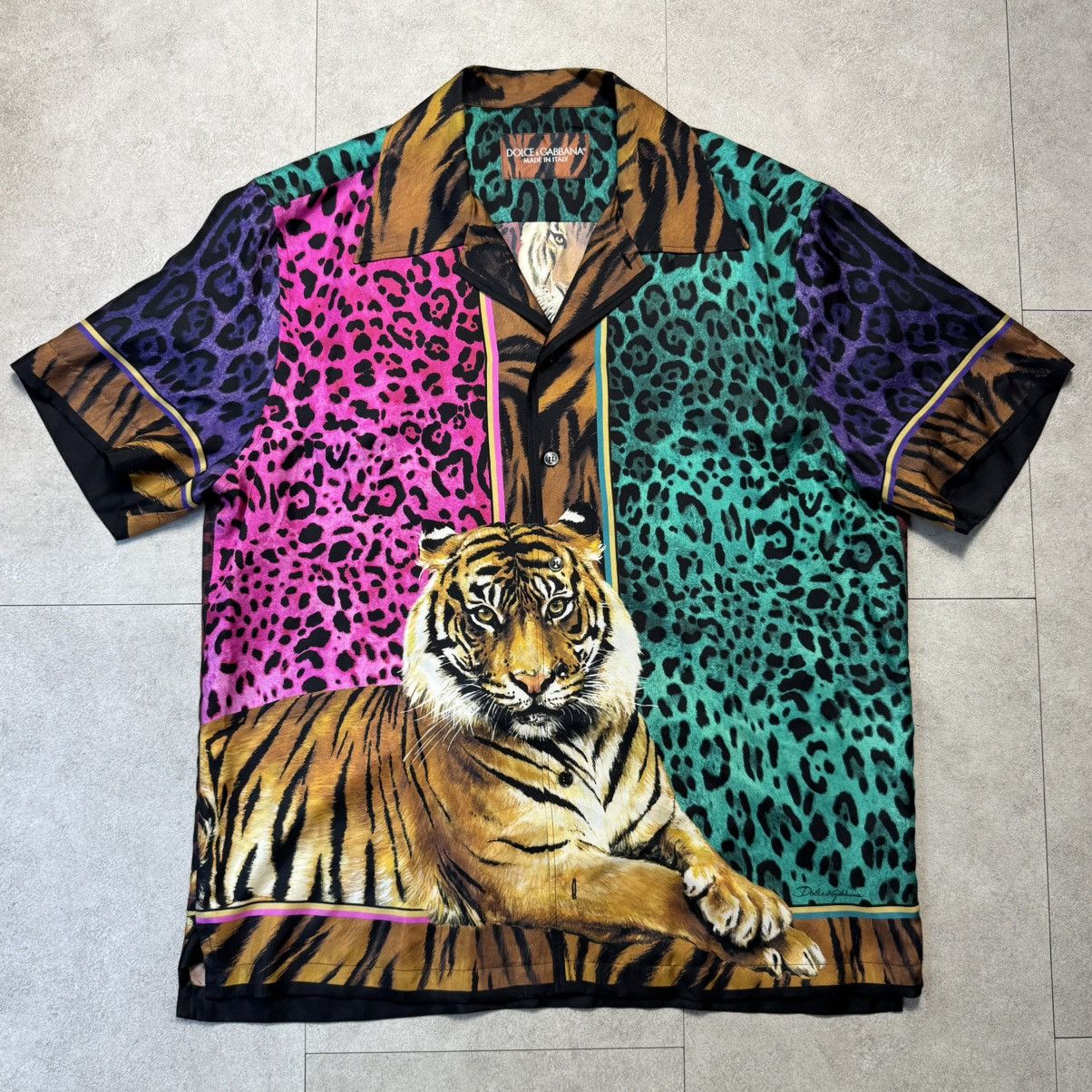 Dolce & Gabbana Dolce&Gabbana Tiger Leopard Color Block Shirts Size US M / EU 48-50 / 2 - 1 Thumbnail