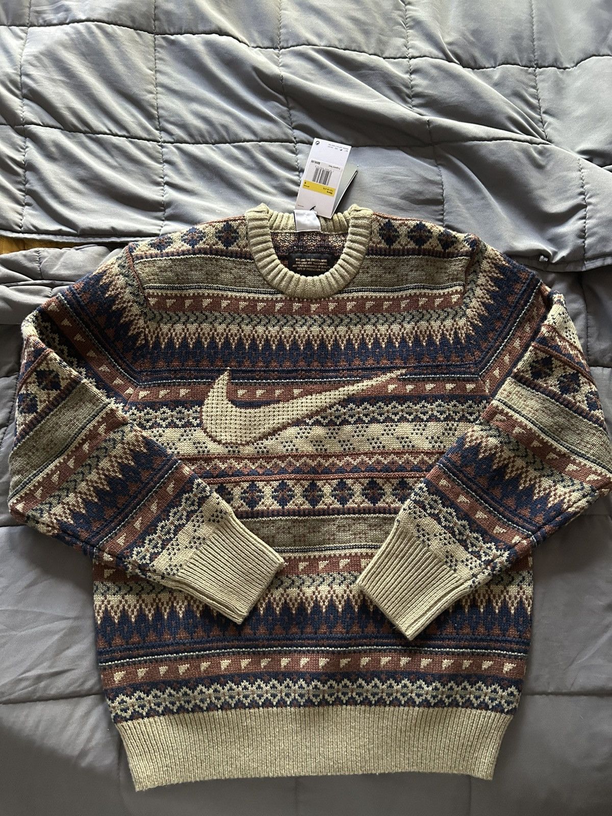 Nike Nike Life Men's Fair Isle Swoosh Sweater Size US S / EU 44-46 / 1 - 3 Thumbnail