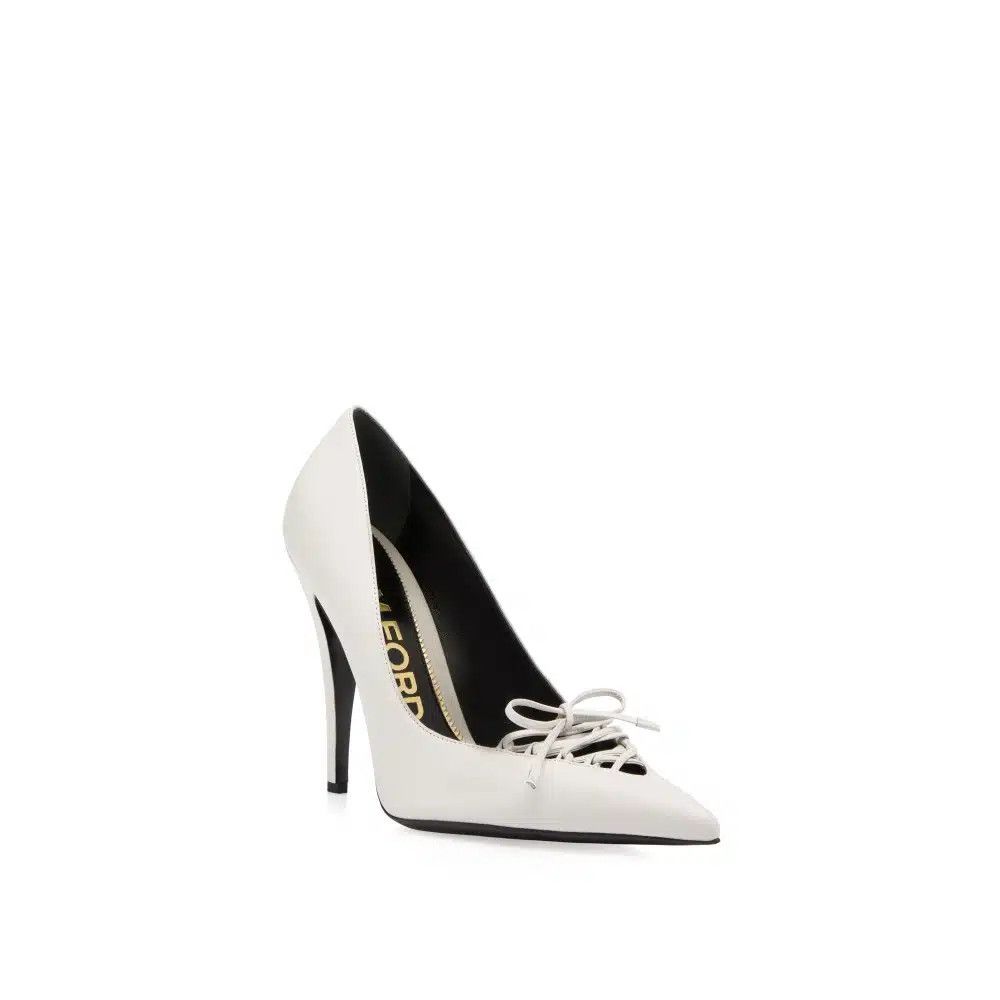 Tom Ford o1loc1c1024 W3304 Leather Lux Corset 105 Pumps in White Size US 8.5 / IT 38.5 - 3 Thumbnail