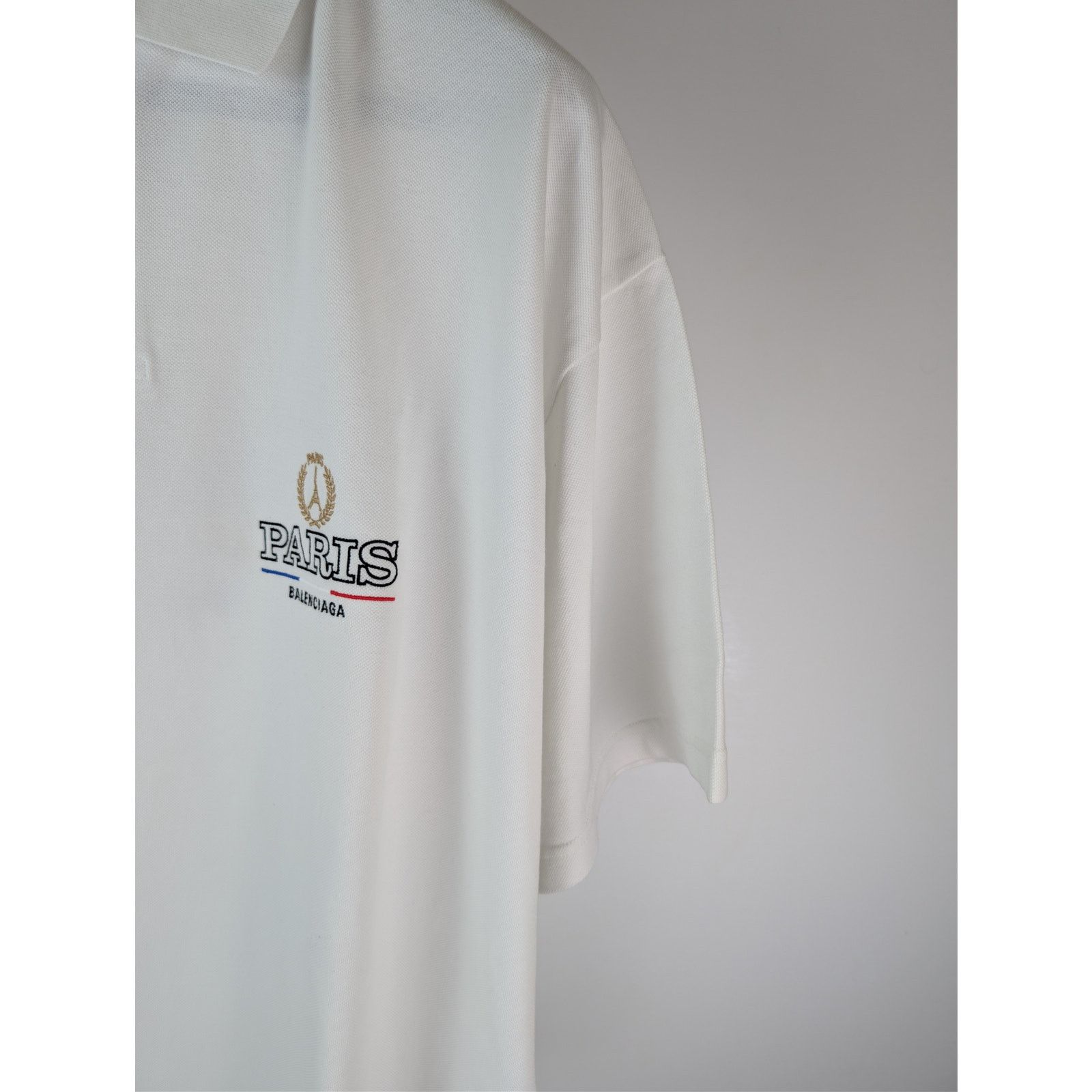 Balenciaga o1rshd1 Champion City Pique Polo Shirt in Dirty White Size US XXL / EU 58 / 5 - 6 Thumbnail