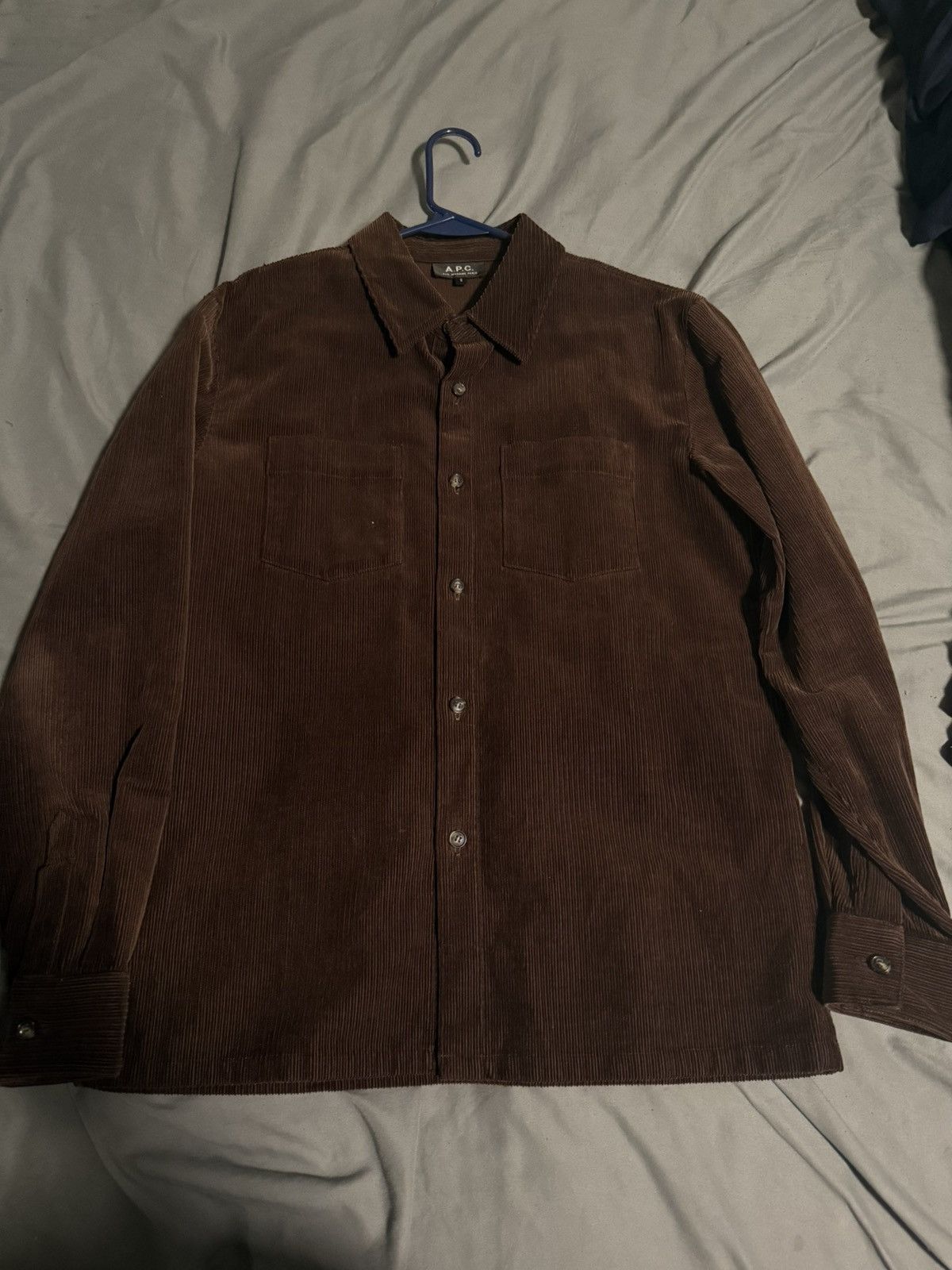 A.P.C. Corduroy Brown Button Shirt Size US S / EU 44-46 / 1 - 1 Thumbnail