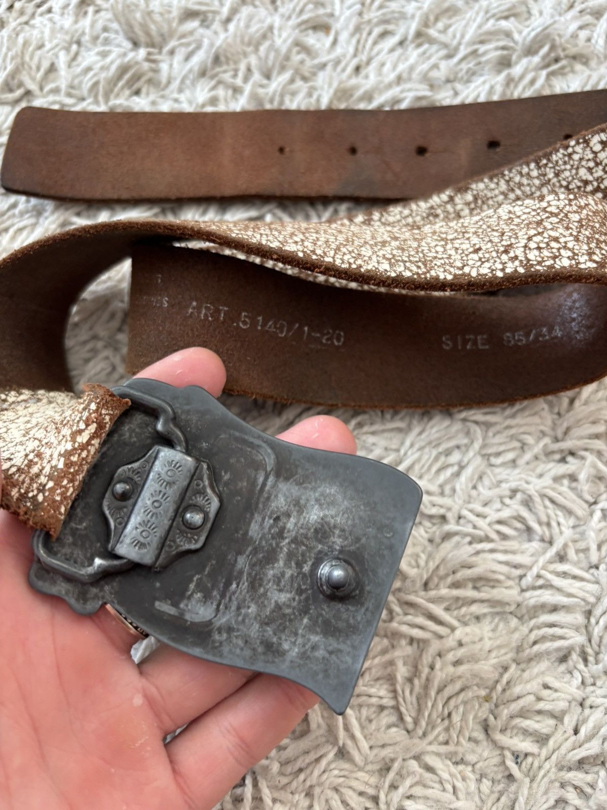 Levi's Vintage Clothing × Vintage 🇺🇸Faded Vintage Big Logo Belt Levis America Size ONE SIZE - 4 Thumbnail