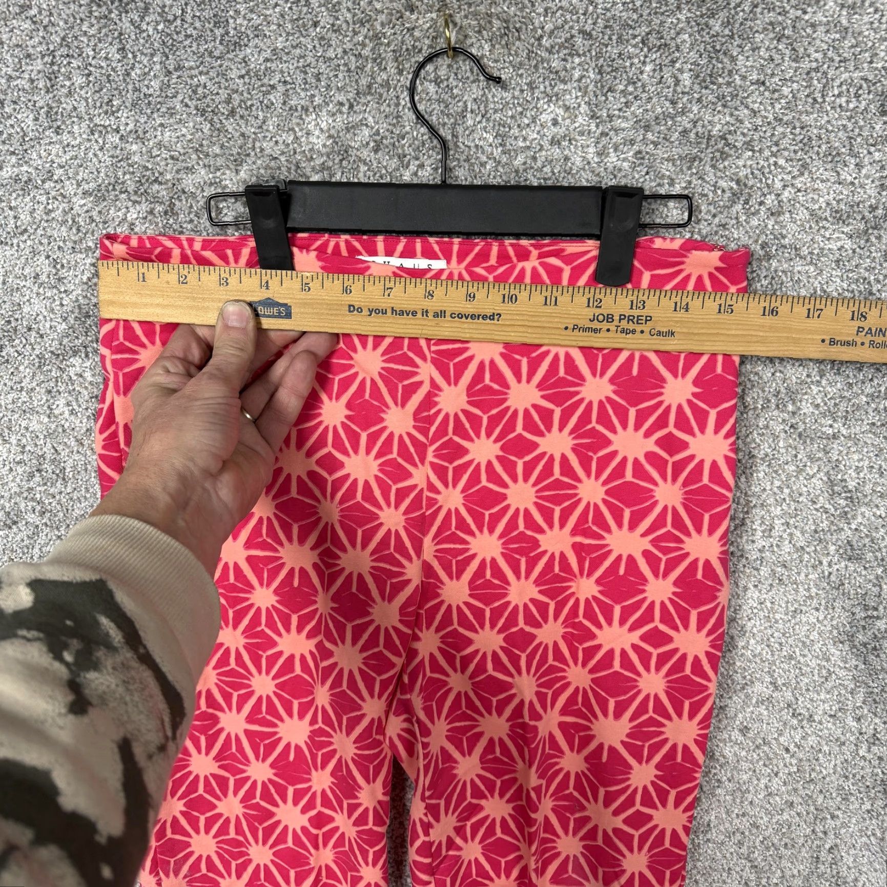 Vintage Chaus Pink Geometric Ankle Pants Womens 4 Regular Stretch Twill Cotton Spandex Boho Preppy Casual Size 27" / US 4 / IT 40 - 2 Thumbnail