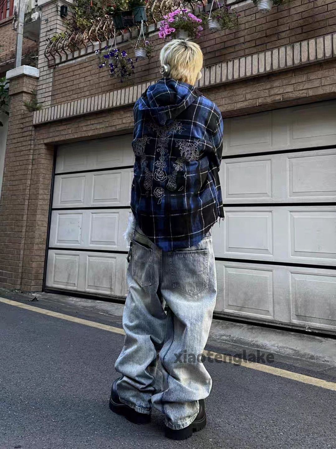 Jean × Vintage Unisex washed workwear double waist hiphop jeans Size US 35 - 2 Thumbnail