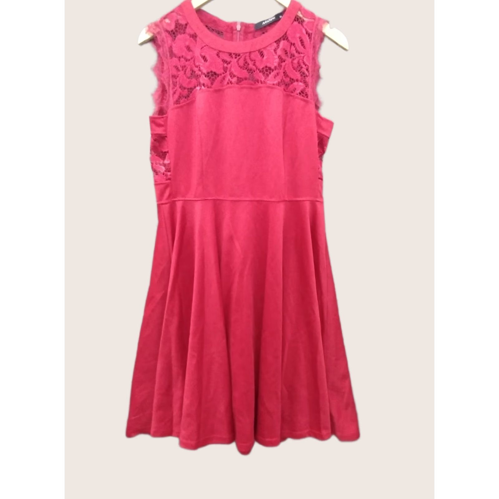 Vintage Mixfeer Red Lace Overlay Scalloped Round Neck Sleeveless Dress XL Women’s Dress Size XL / US 12-14 / IT 48-50 - 1 Thumbnail