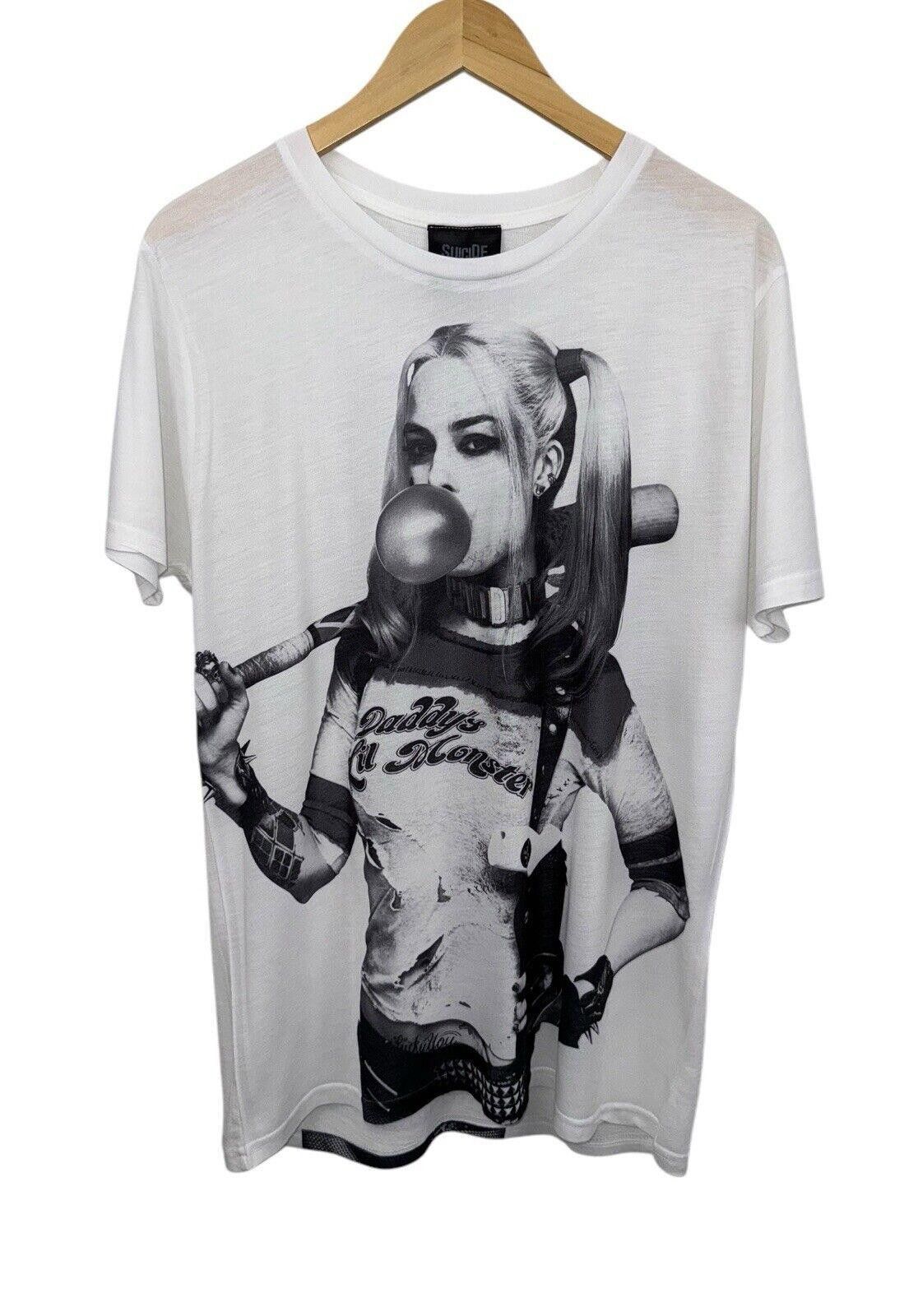 Designer Suicide Squad Harley Quinn Bubble Gum Big Print Shirt Sz L Size US L / EU 52-54 / 3 - 1 Thumbnail