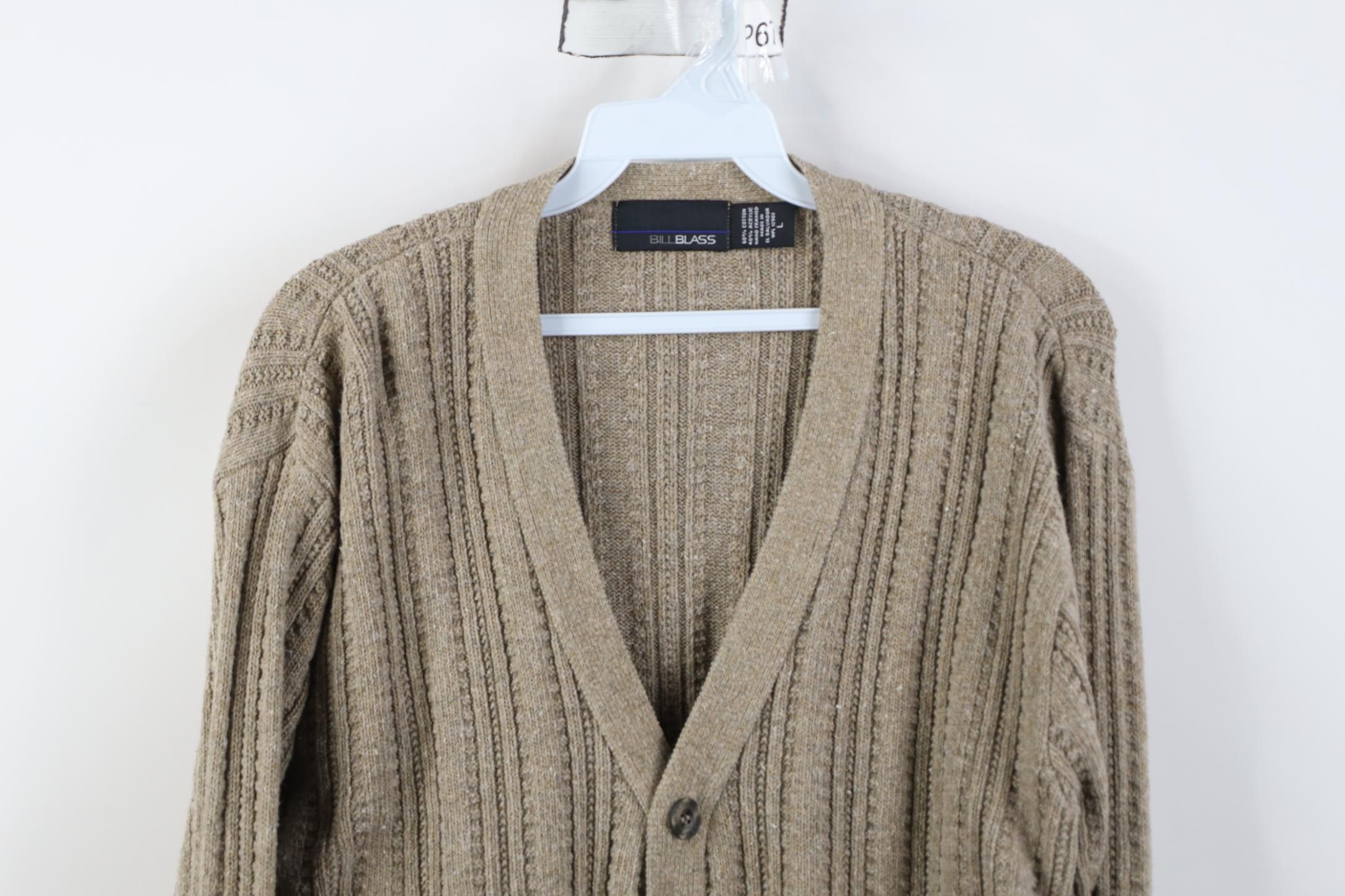 Vintage Vintage 90s Streetwear Chunky Ribbed Knit Cardigan Sweater Size US L / EU 52-54 / 3 - 2 Thumbnail