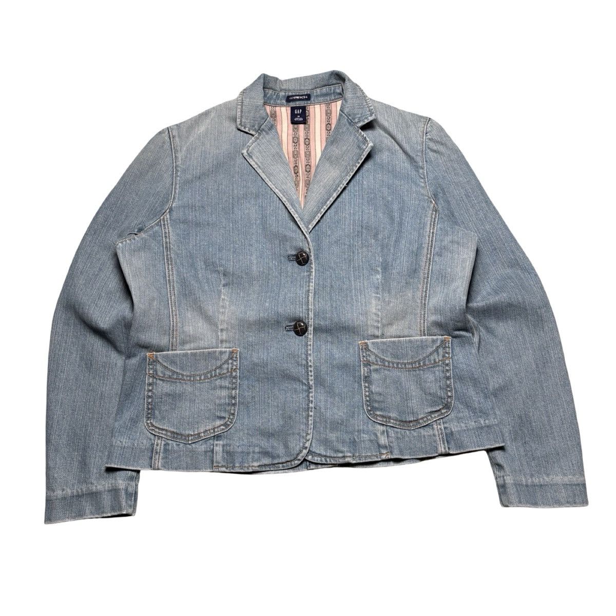 Gap Vintage Gap Womens Stretch Denim Blazer Jacket 16 Fall 2004 Size XXL / US 16-18 / IT 52-54 - 1 Thumbnail