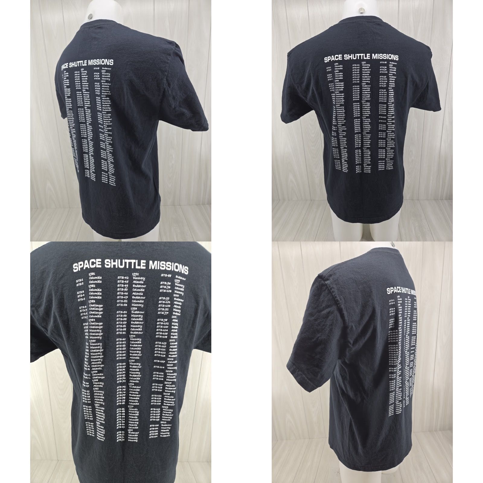 NASA NASA All Missions T Shirt Mens Large Black Size US L / EU 52-54 / 3 - 8 Thumbnail