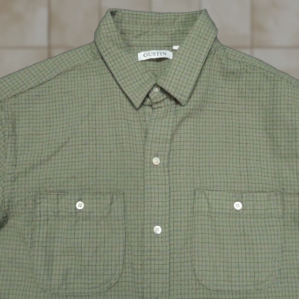 Gustin Gustin Shirt Men L Green Plaid Long Sleeve 100% Wool Button Up Size US L / EU 52-54 / 3 - 1 Thumbnail