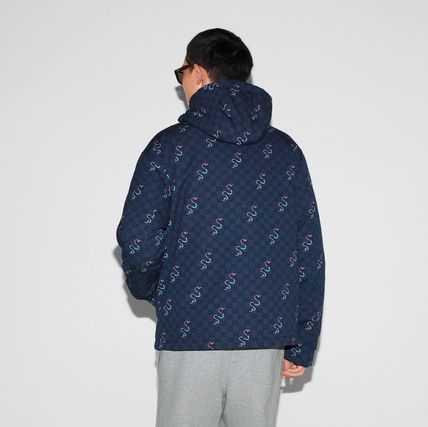 Gucci o1loc1c1125 816106 Printed Cotton Ripstop Zip Jacket in Blue Size US M / EU 48-50 / 2 - 3 Thumbnail