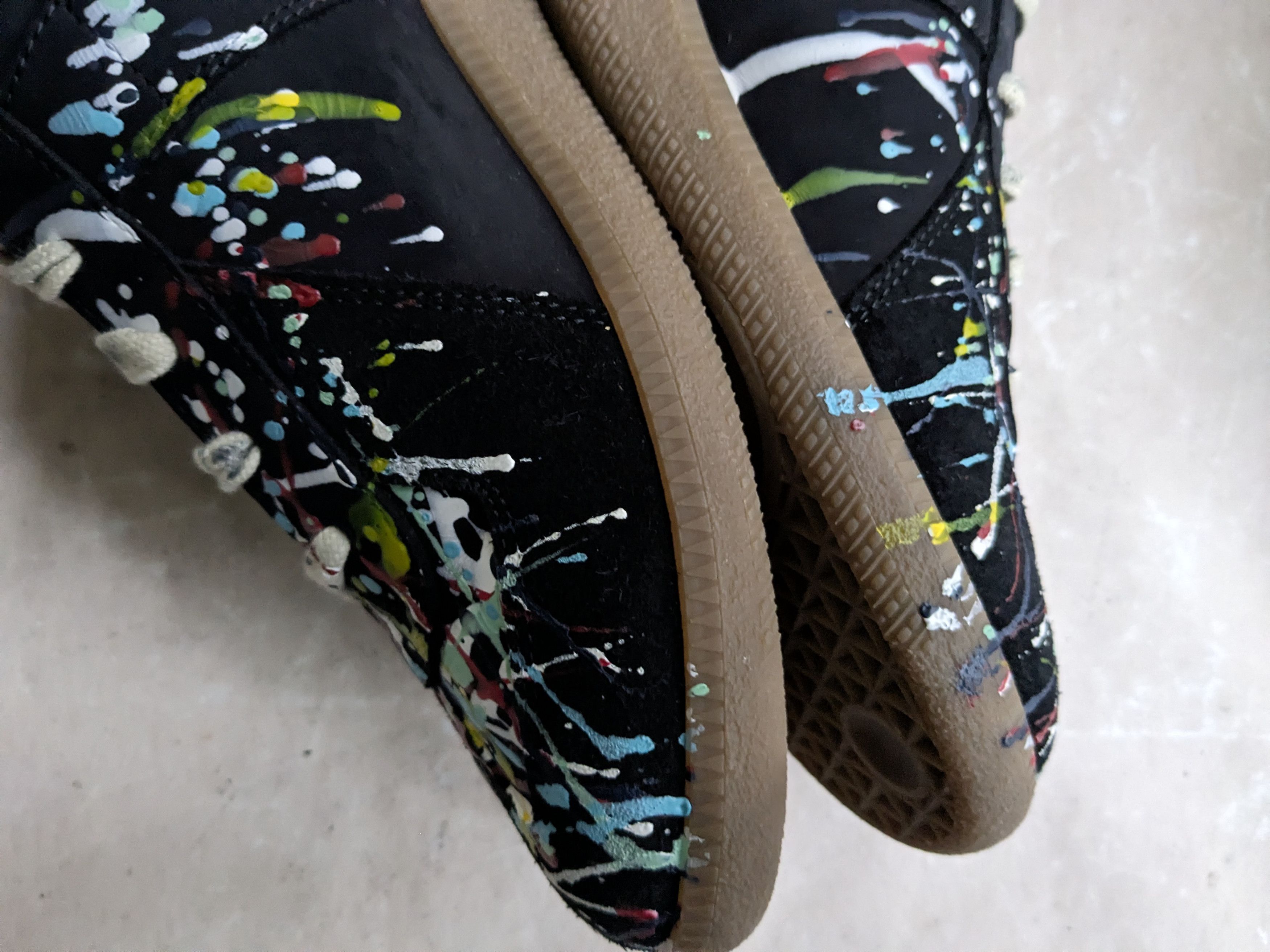 Maison Margiela Maison Margiela Replica GAT Black Paint Splatter 13 46 Size US 13 / EU 46 - 14 Thumbnail