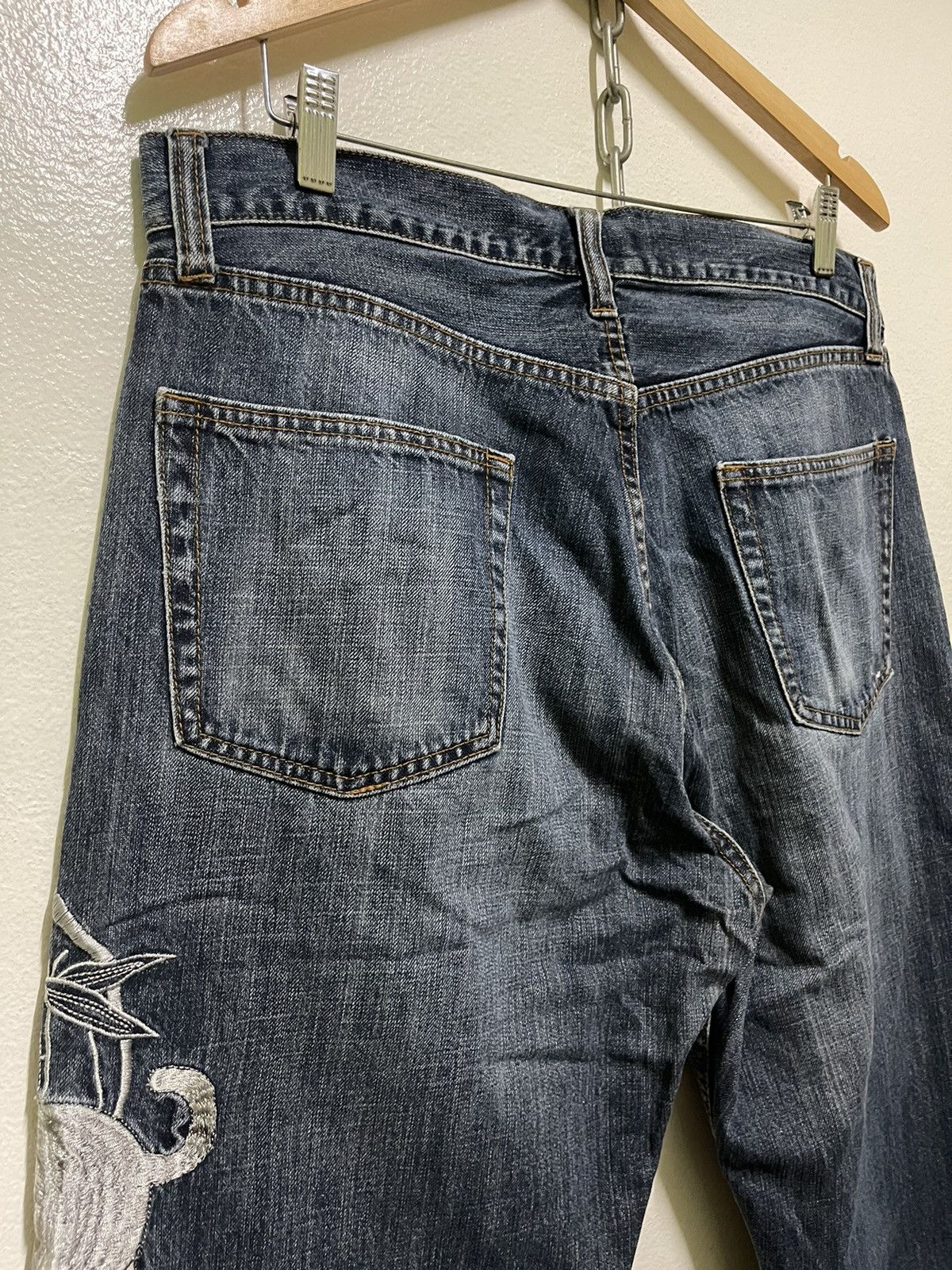 Japanese Brand Tiger Motive Embroidery Jeans Size US 35 - 10 Thumbnail