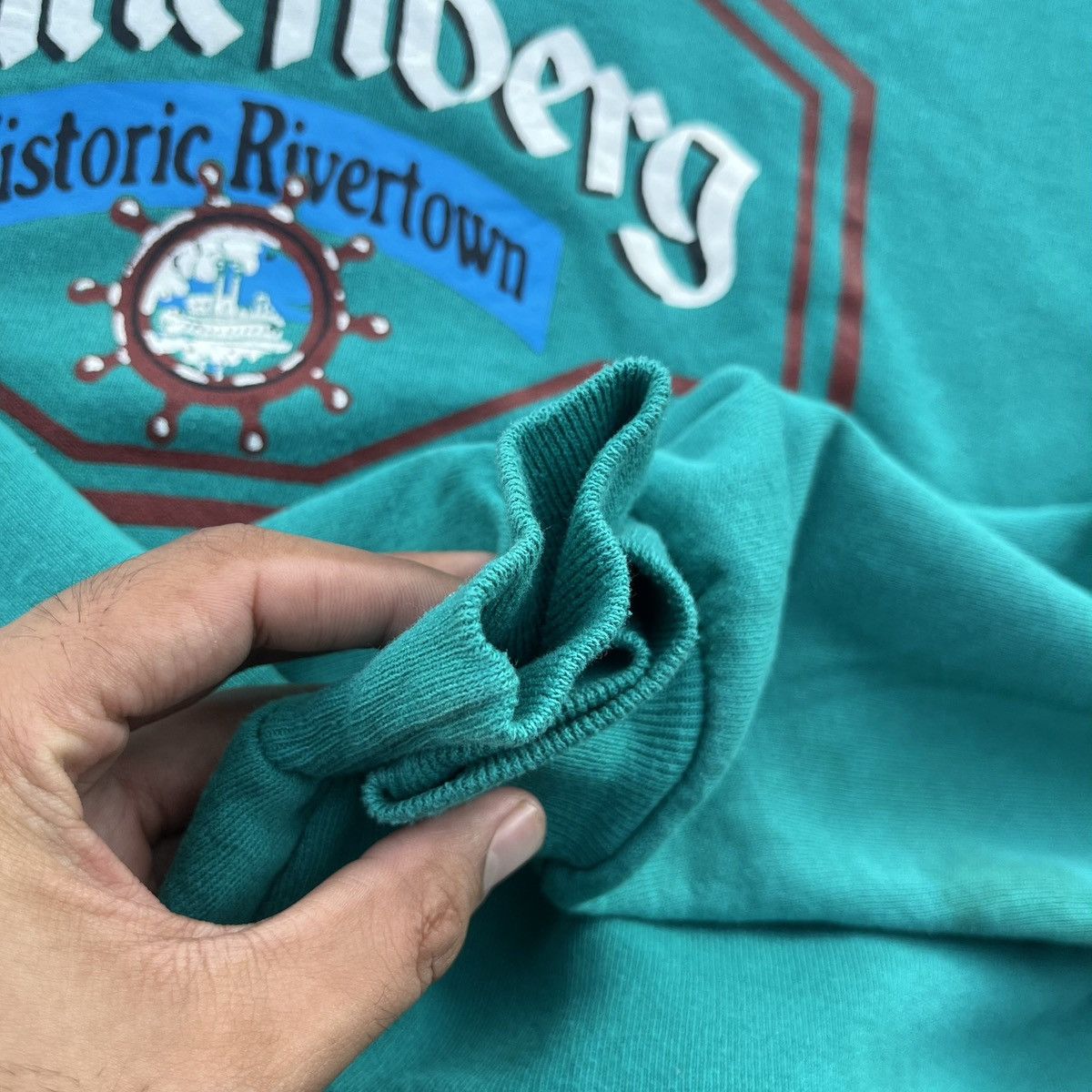 Jerzees × Vintage VINTAGE 90s GUTTENBERG HISTORIC RIVERTOWN PRINTED Size US XL / EU 56 / 4 - 5 Thumbnail