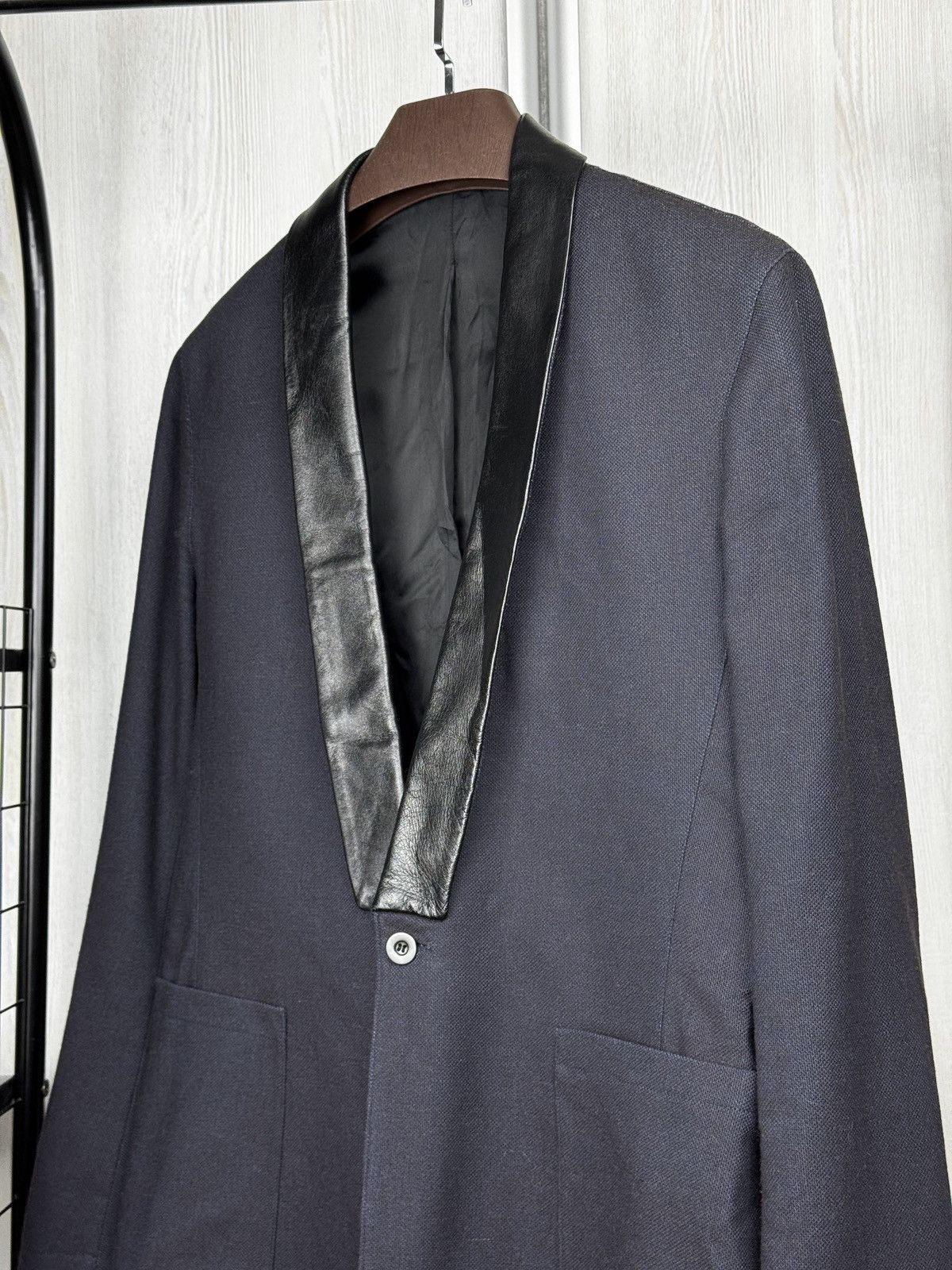 Filippa K Flippa K M. David Tuxedo Jacket Cotton Wool Leather blazer Size 40R - 4 Thumbnail