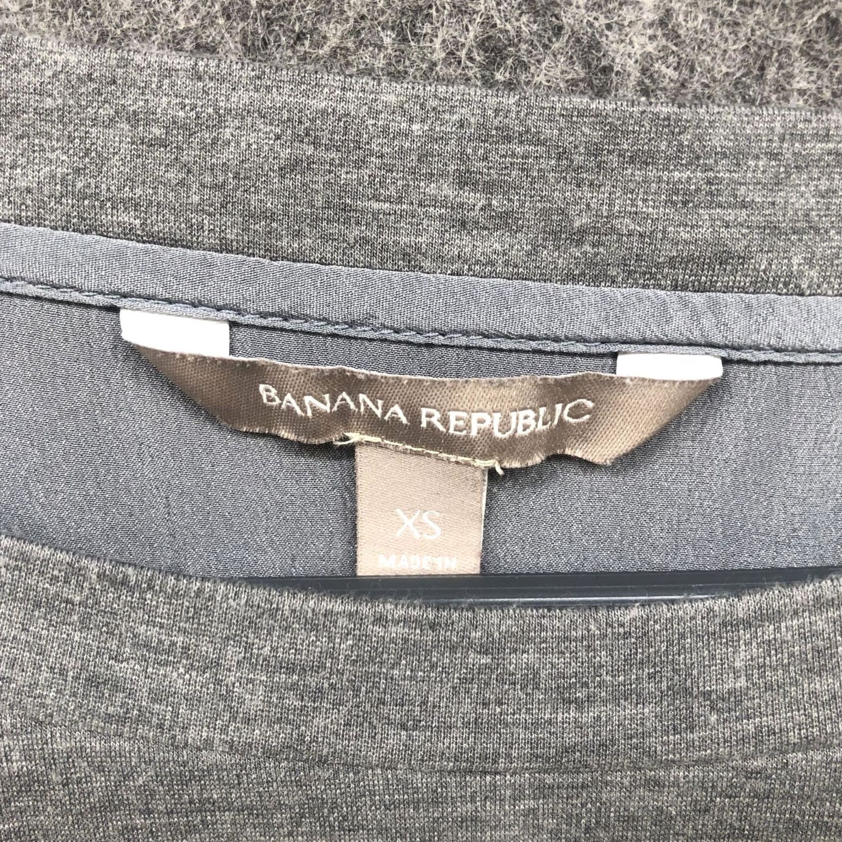 Banana Republic VINTAGE Banana Republic Ponte Silk Sweatshirt Womens XS Gray Mixed Media Pullover Size XS / US 0-2 / IT 36-38 - 5 Thumbnail