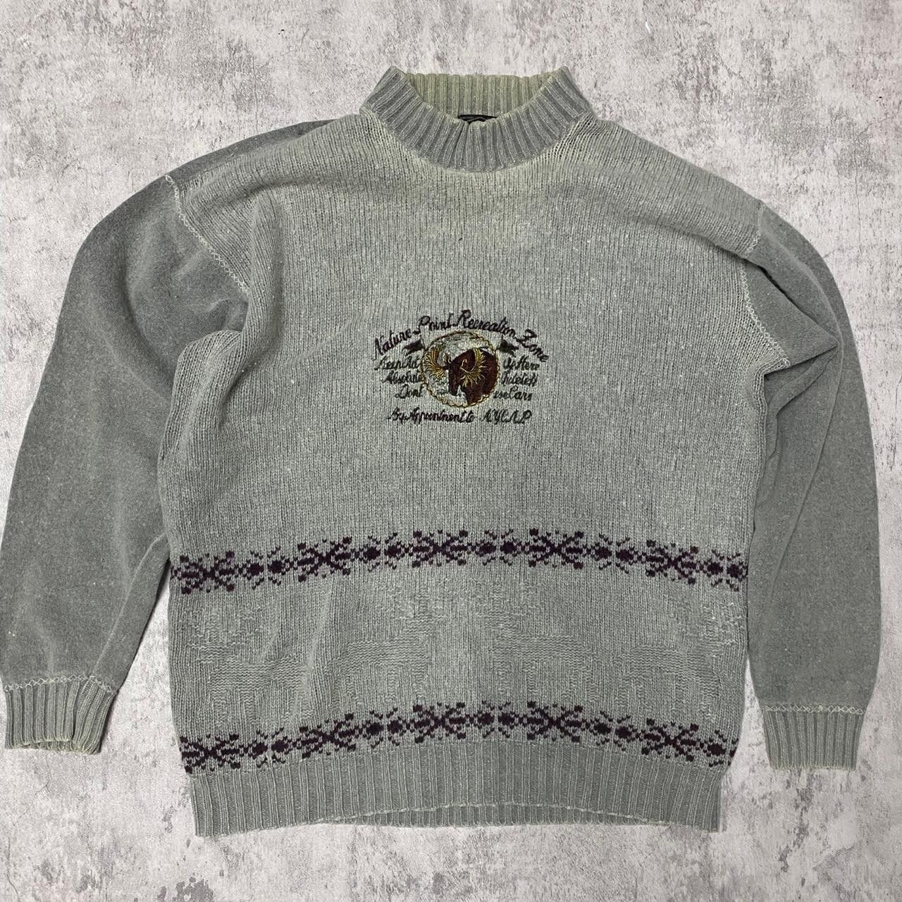 Other Grey vintage 90s embroidered sweater knitwear Size US XL / EU 56 / 4 - 1 Thumbnail