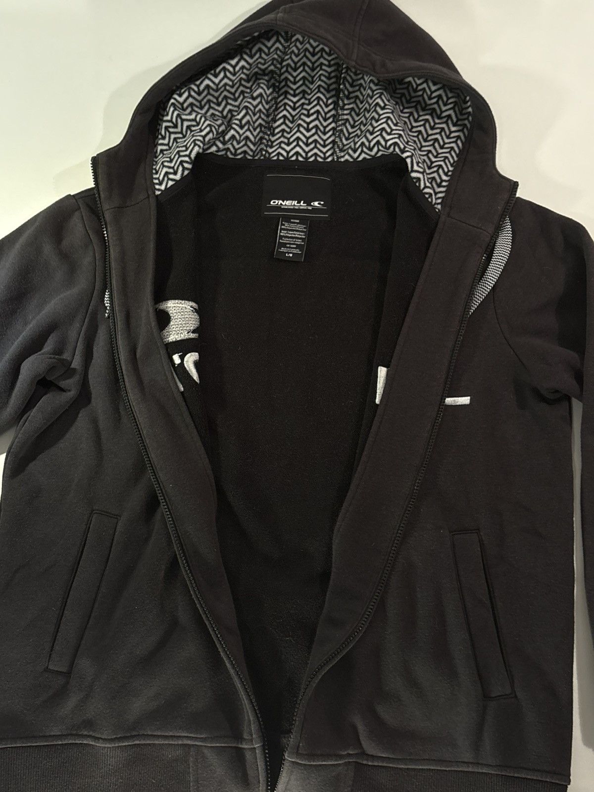O'Neill Y2K O'Neill Stitch Geometric Fleece Lined Zip Up Hoodie Sz L Size US L / EU 52-54 / 3 - 8 Thumbnail