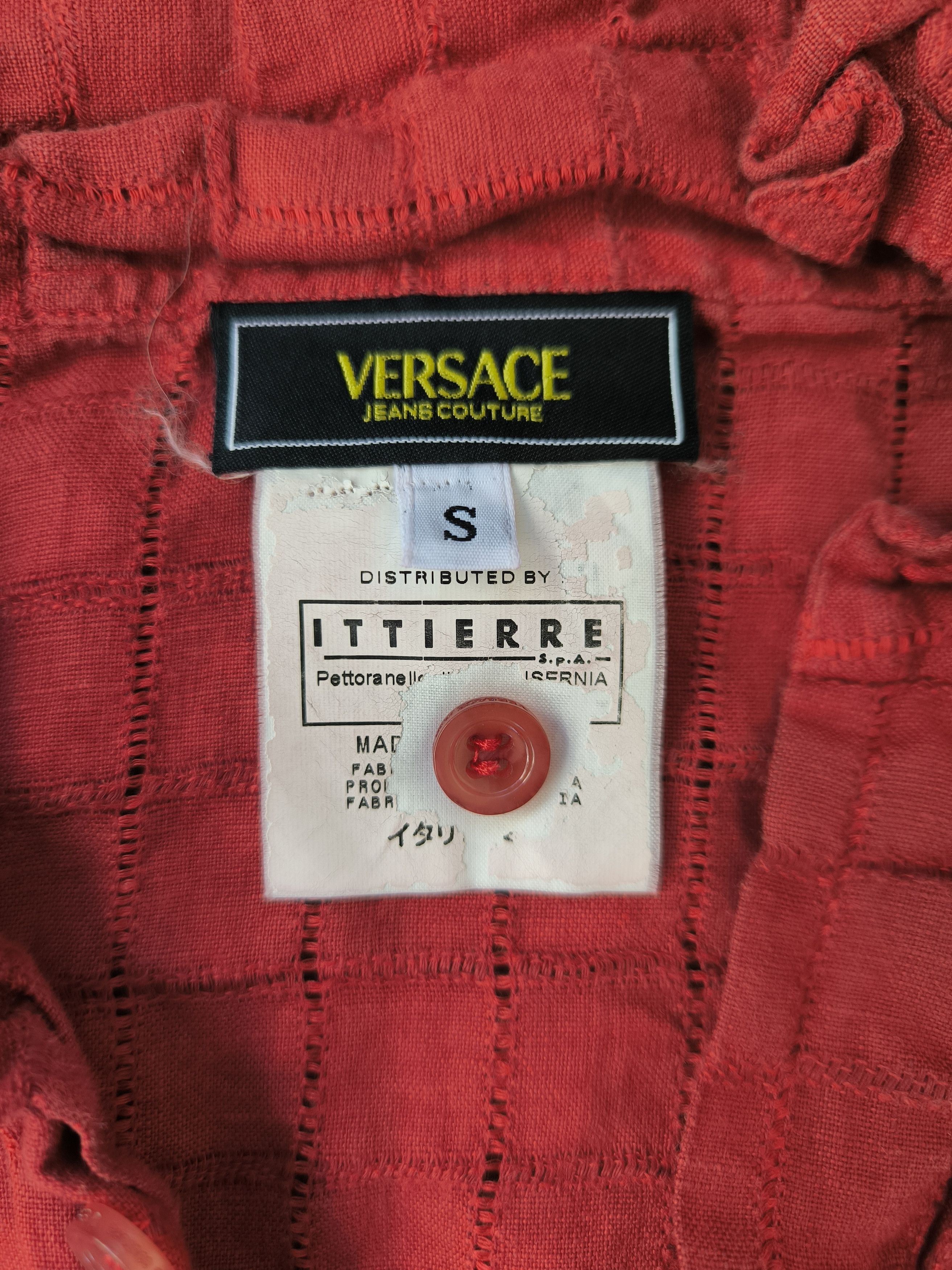 Versace Jeans Couture Vintage 90's Versace Jeans Couture Open Weave Polo Size US S / EU 44-46 / 1 - 5 Thumbnail