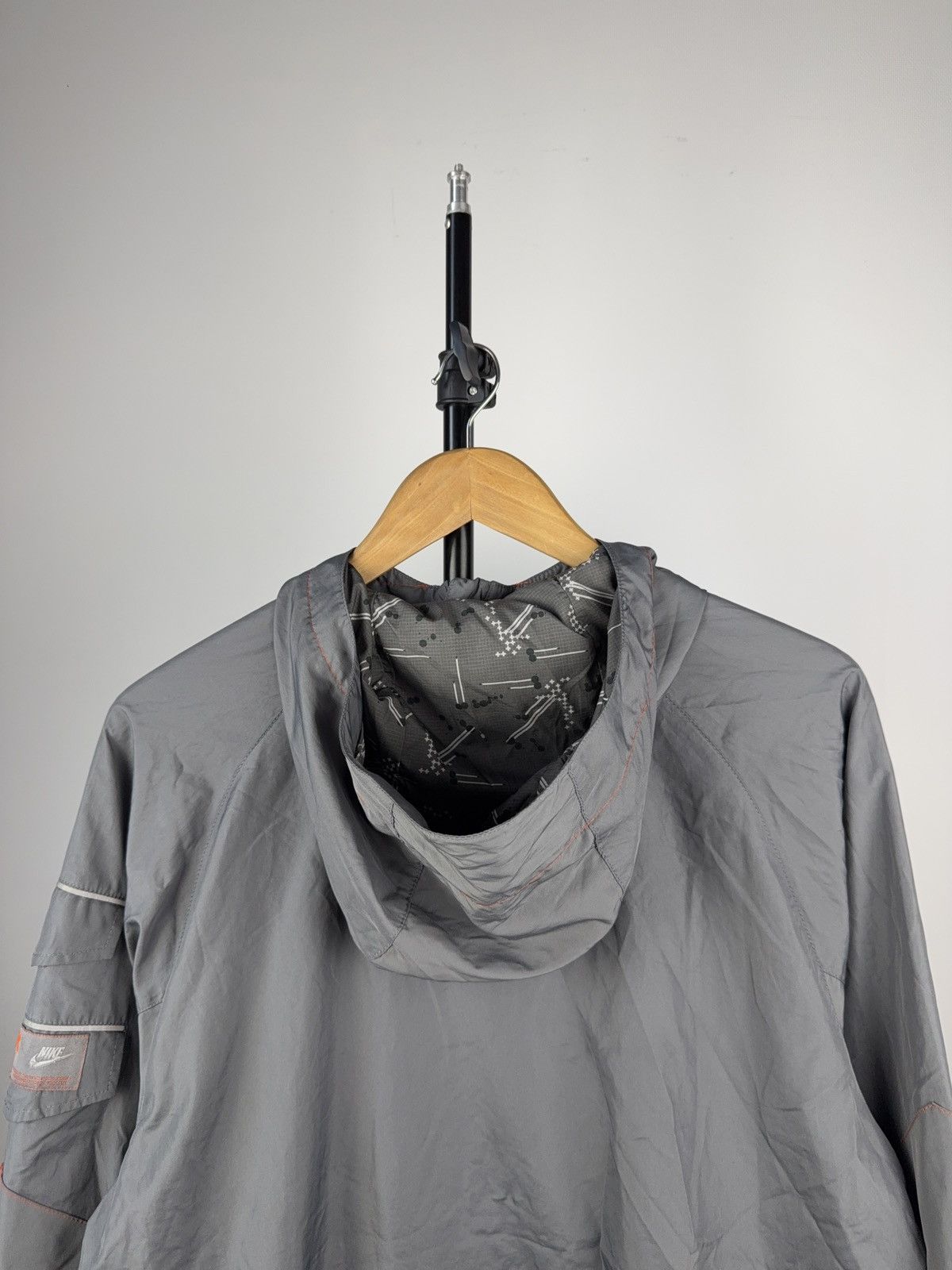 Nike × Vintage 00s Nike Air gray Tactical Jacket Utility Y2K Cyber Style Size US S / EU 44-46 / 1 - 12 Thumbnail