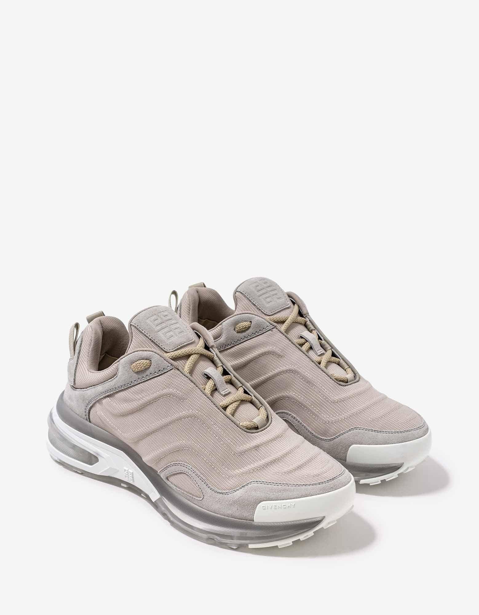 Cream Giv 1 Leather & Mesh Trainers