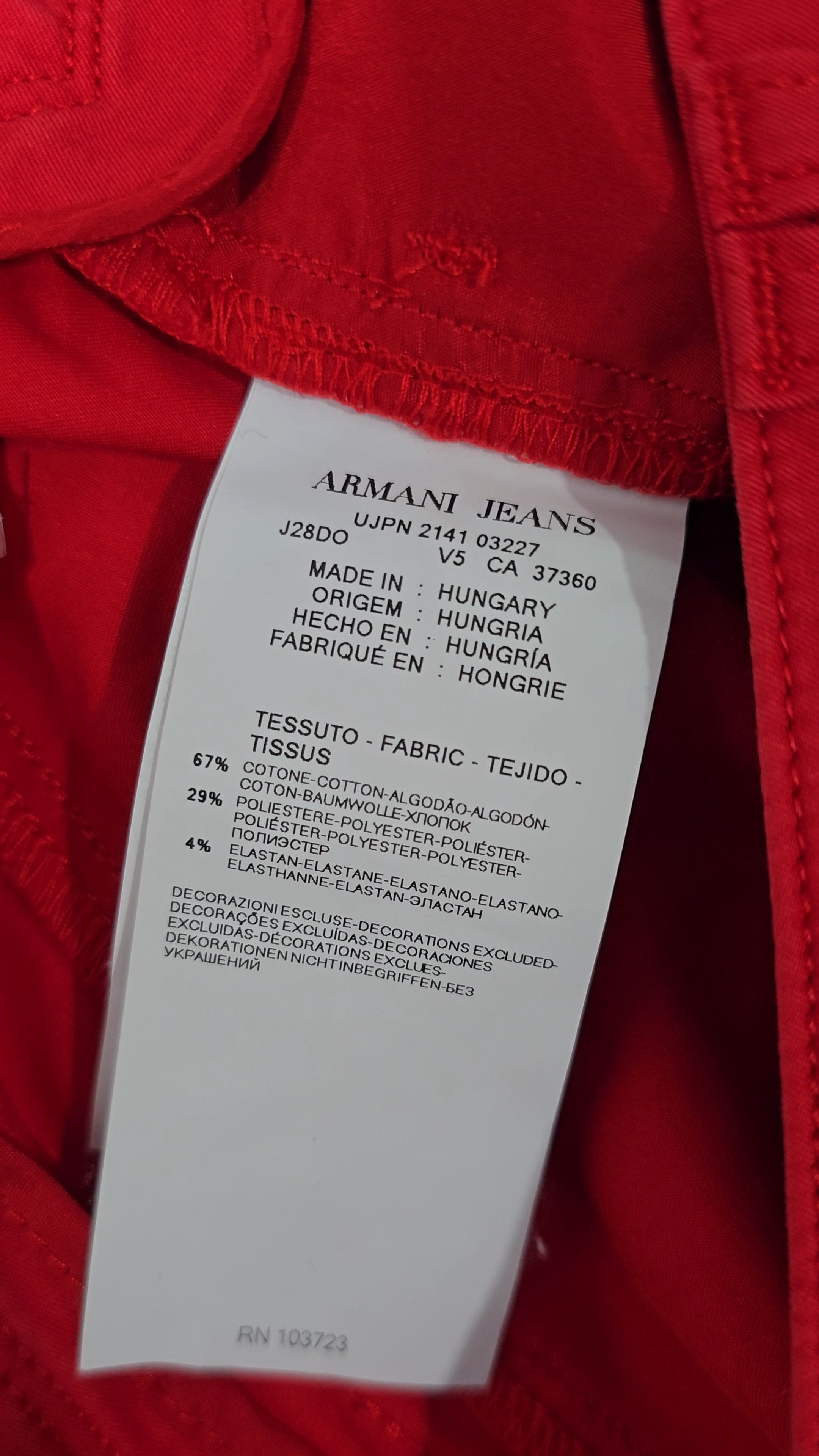 Giorgio Armani GIORGIO ARMANI JEANS, RED color w30 size MEDIUM Size 30" / US 8 / IT 44 - 8 Thumbnail
