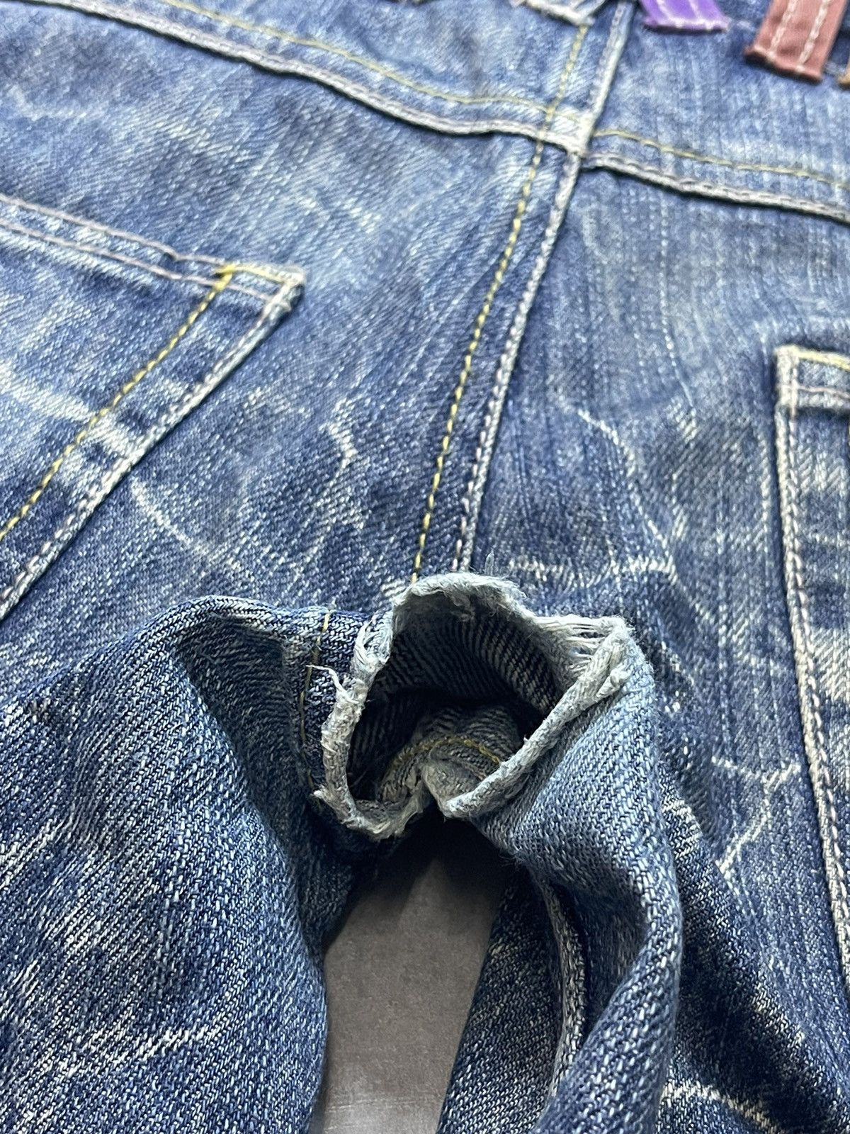 If Six Was Nine Japan NYLAUS Double Waist Honeycomb Punk Style Short Denim Size US 33 - 18 Thumbnail