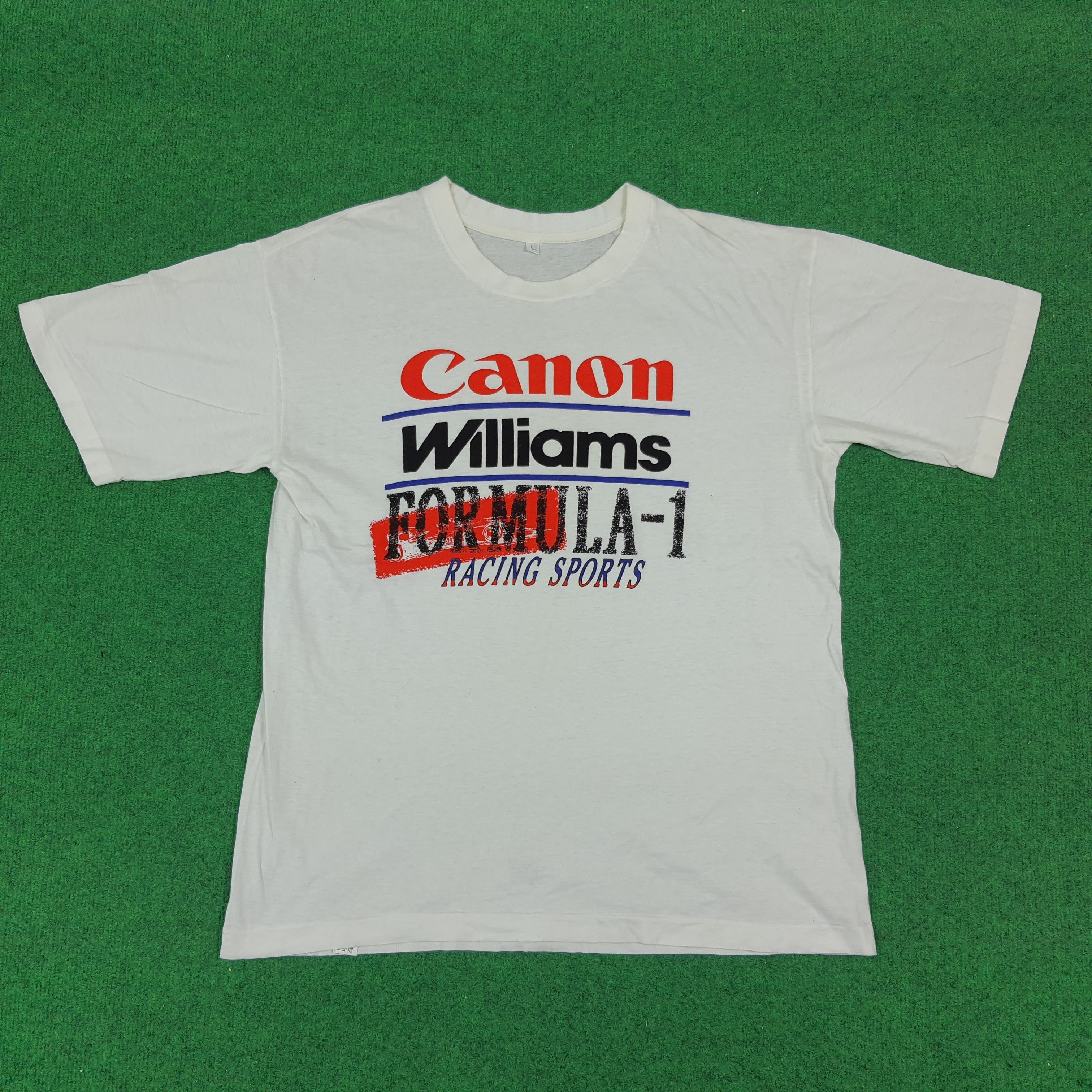 Canon × Japanese Brand × Vintage Vintage Canon William Formula 1 Sports Racing Tshirt Size US L / EU 52-54 / 3 - 1 Thumbnail