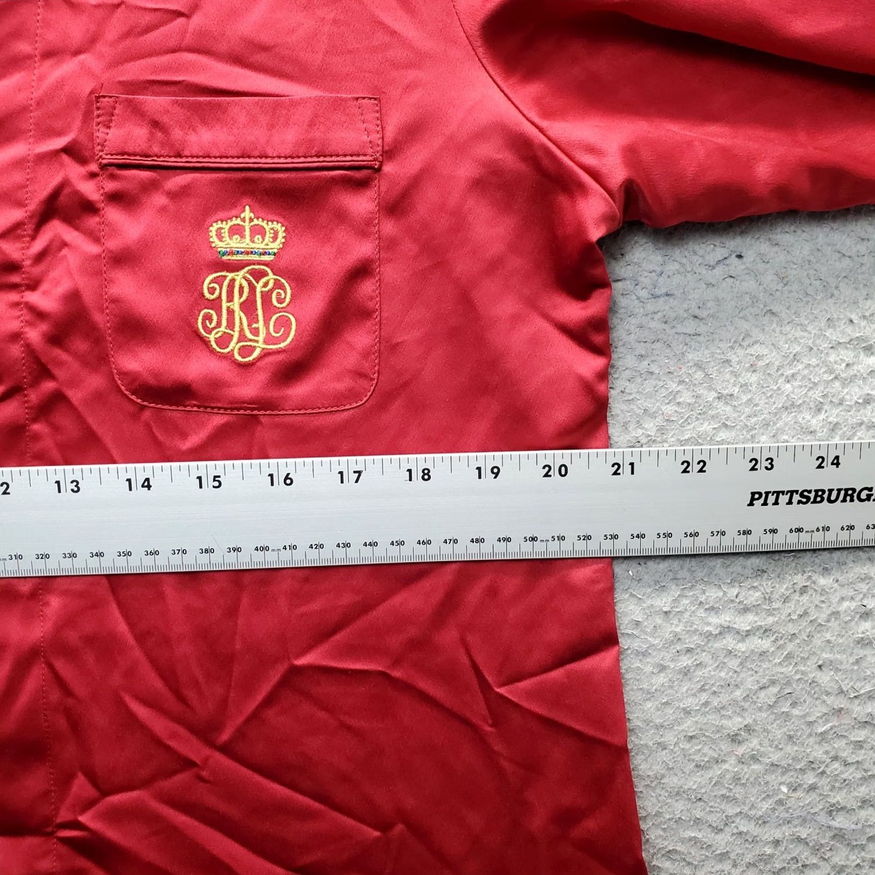 Ralph Lauren Lauren Ralph Lauren Pajama Shirt Womens M Red Pipe Trim Notch Lapel Button Front Women Size M Red Pajama Top Size M / US 6-8 / IT 42-44 - 4 Thumbnail