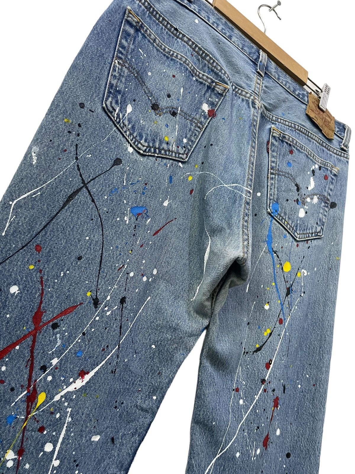 Levi's × Vintage Vintage Levis 501 Sex Pistol Paint Splatter Punk Jeans Size US 36 / EU 52 - 13 Thumbnail