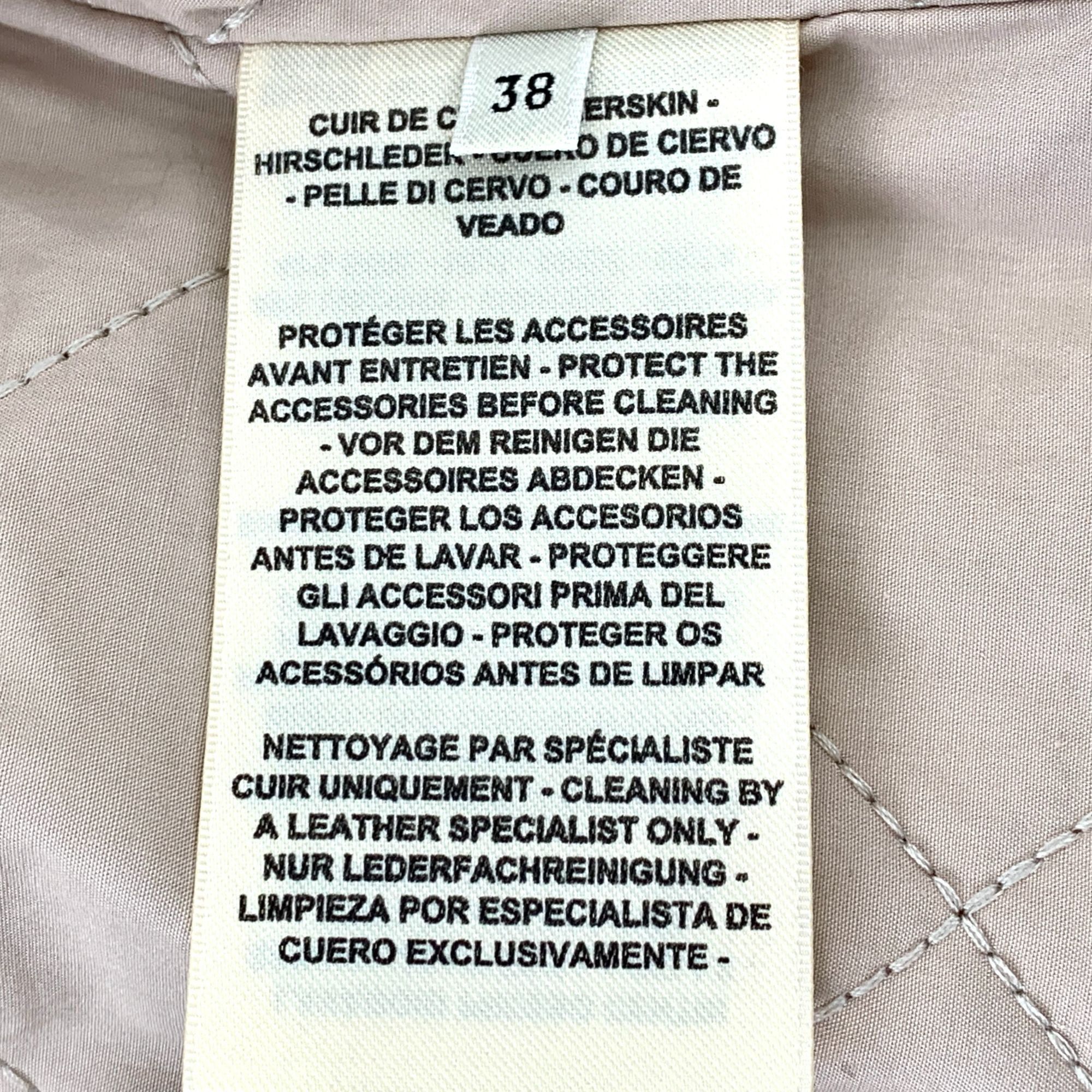 Hermes Hermès Paris Womens Beige Leather Buckle & Zipper Jacket Siz Size XS / US 0-2 / IT 36-38 - 6 Thumbnail